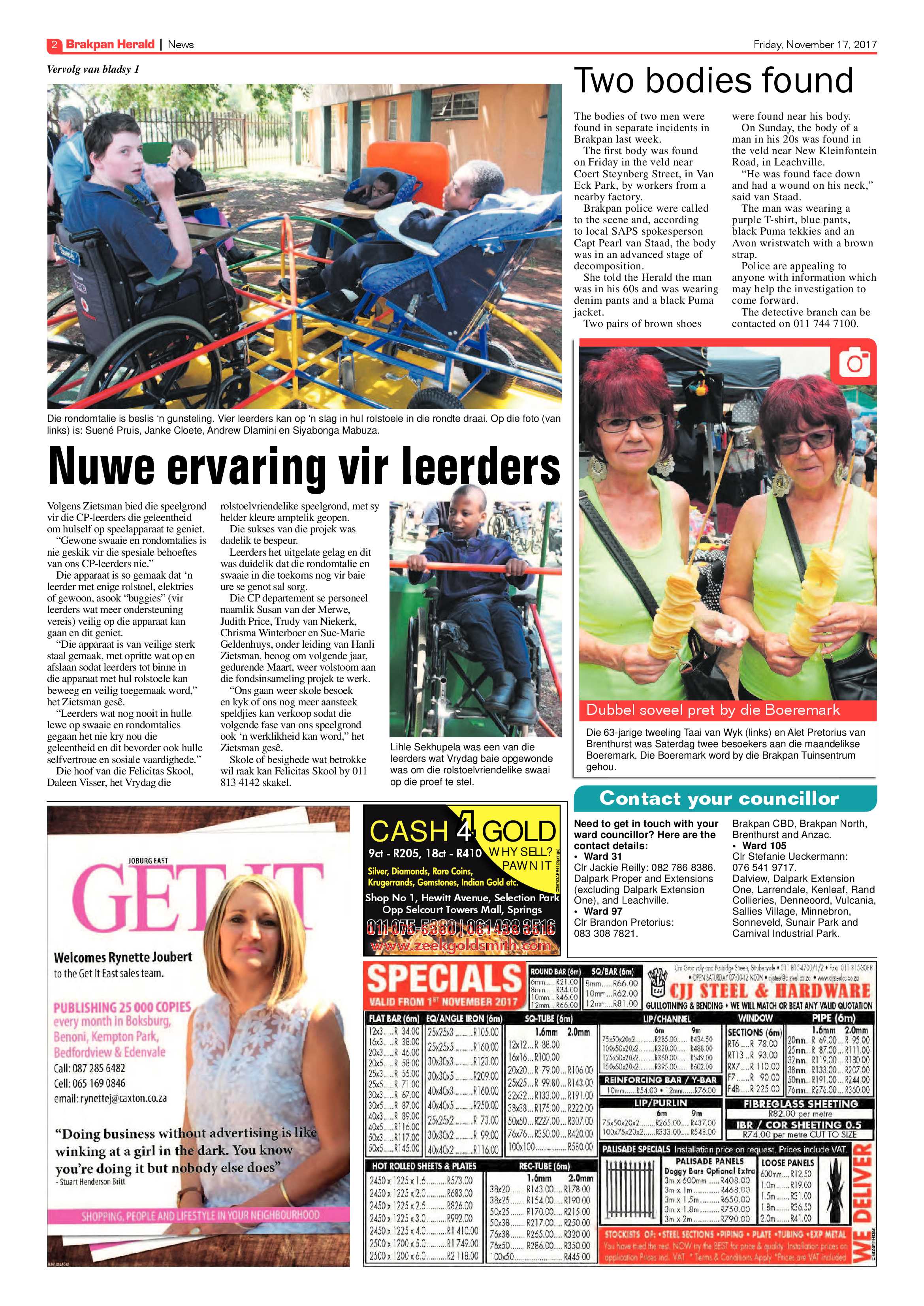 Brakpan Herald 17 November 2017 page 2