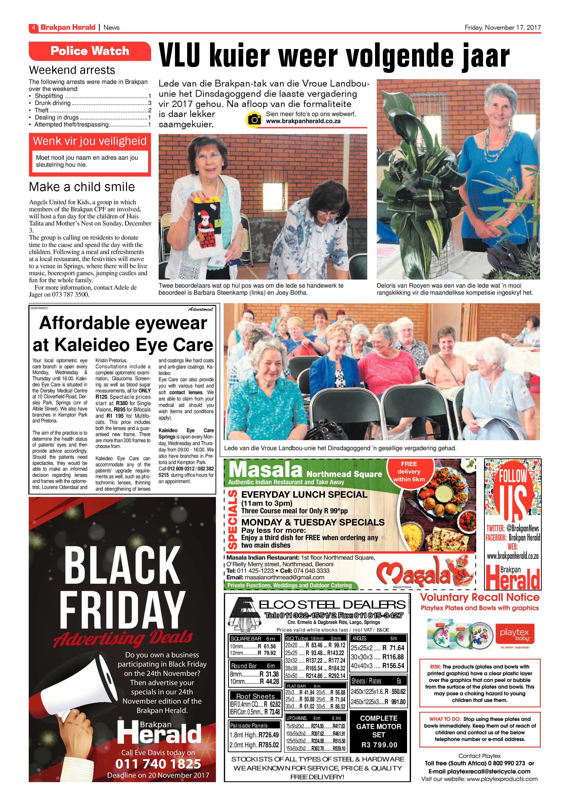Brakpan Herald 17 November 2017 page 4