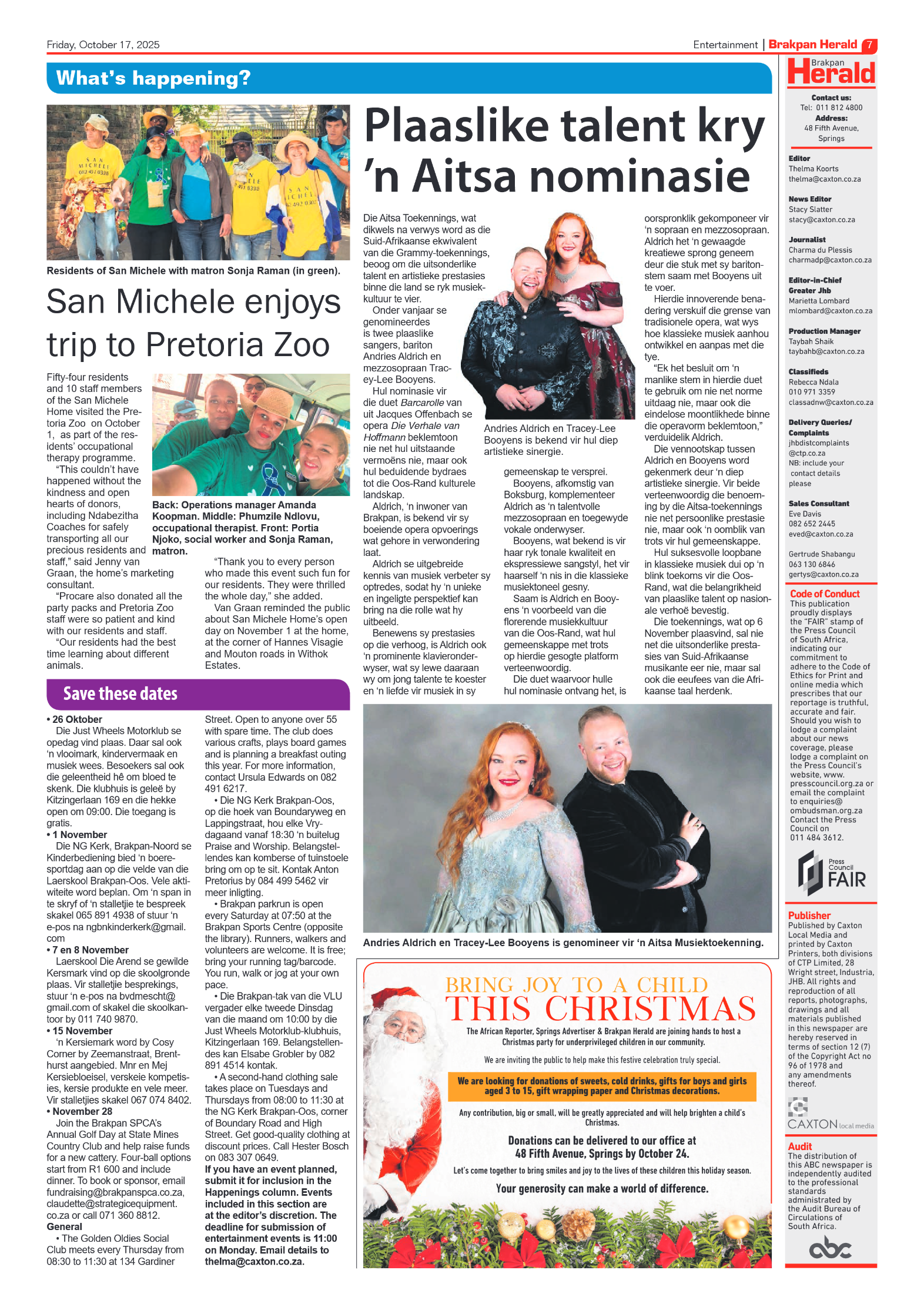 Brakpan Herald 17 October 2025 page 7