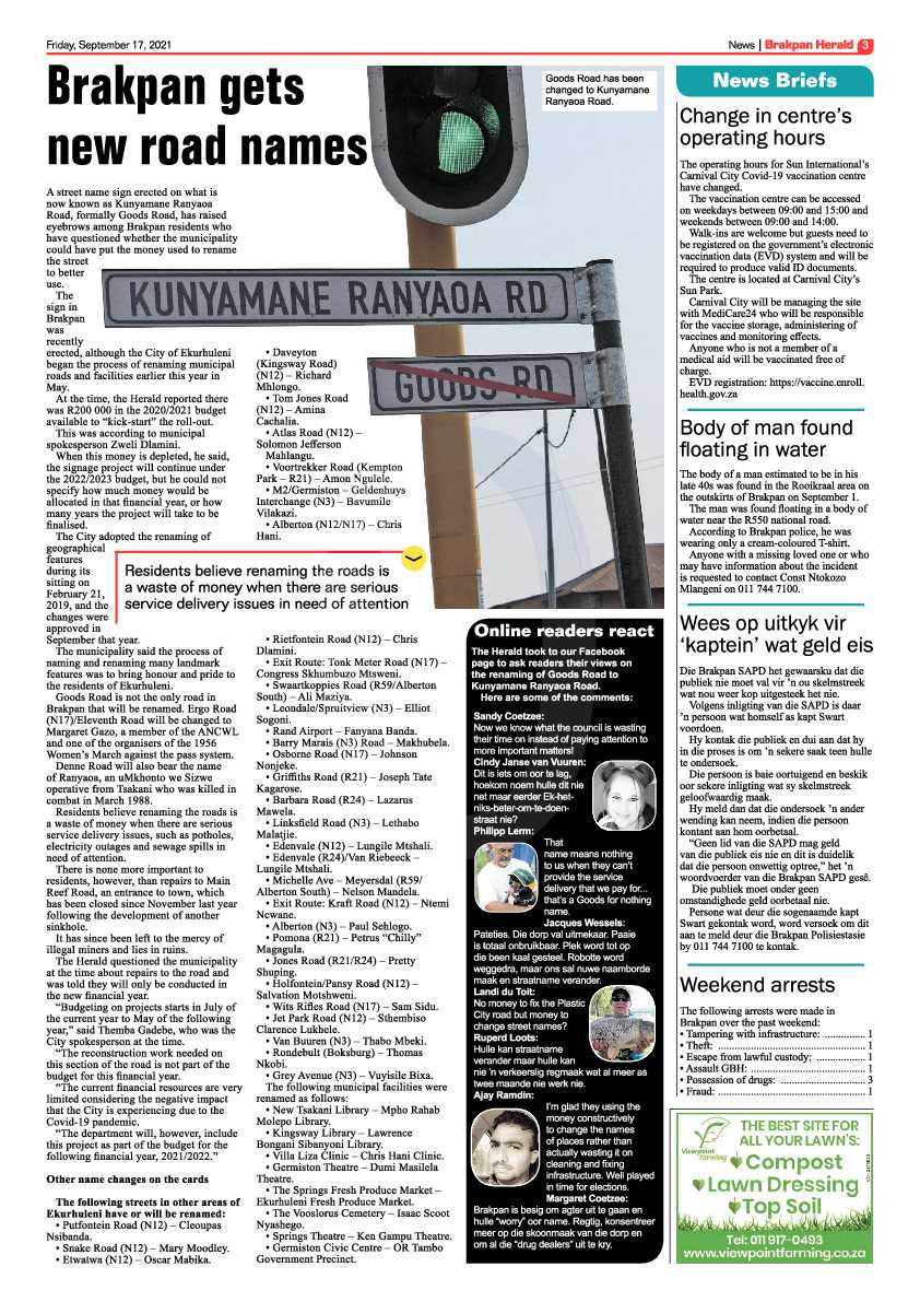 Brakpan Herald 17 September 2021 page 3