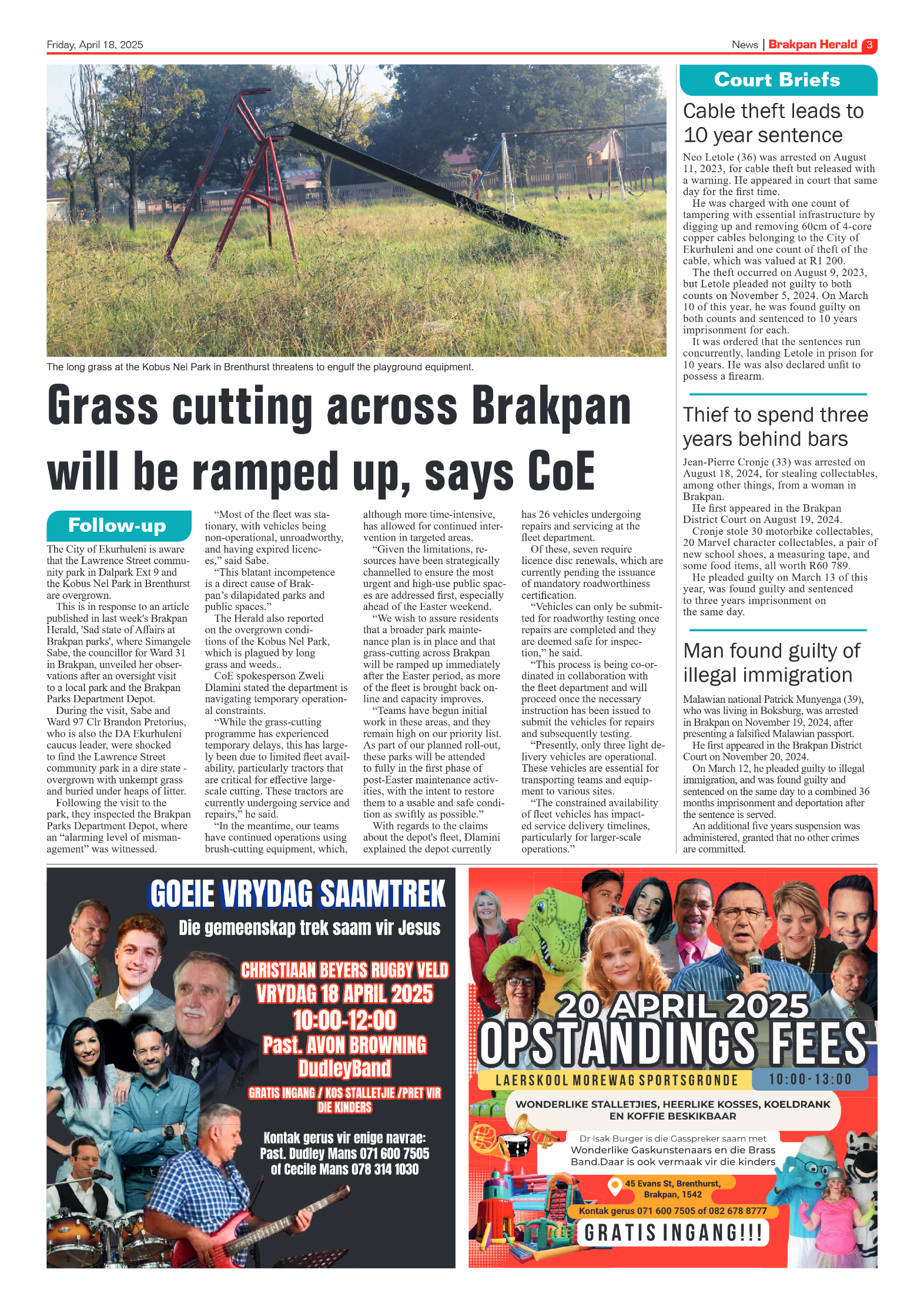 Brakpan Herald 18 April 2025 page 3