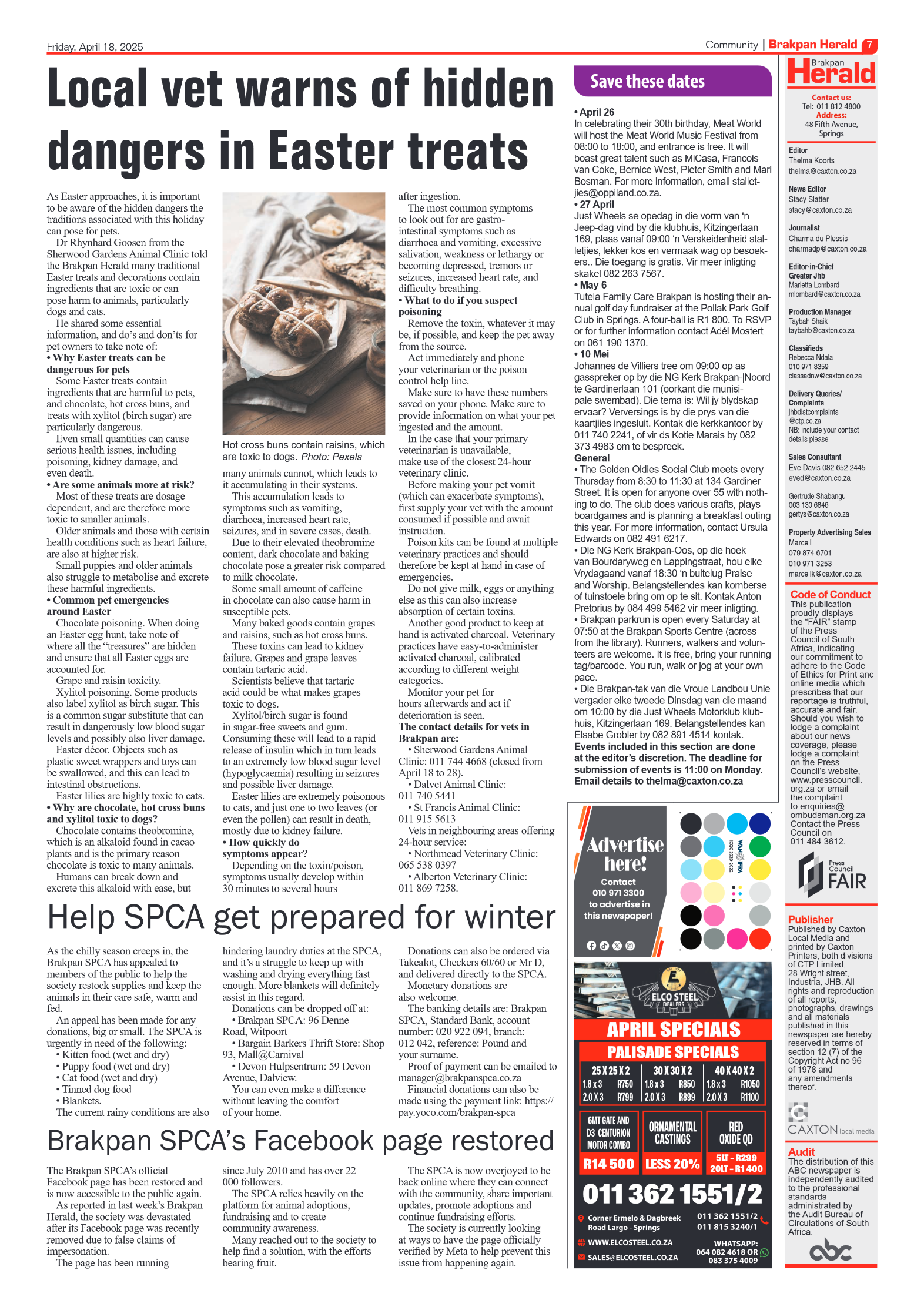 Brakpan Herald 18 April 2025 page 7