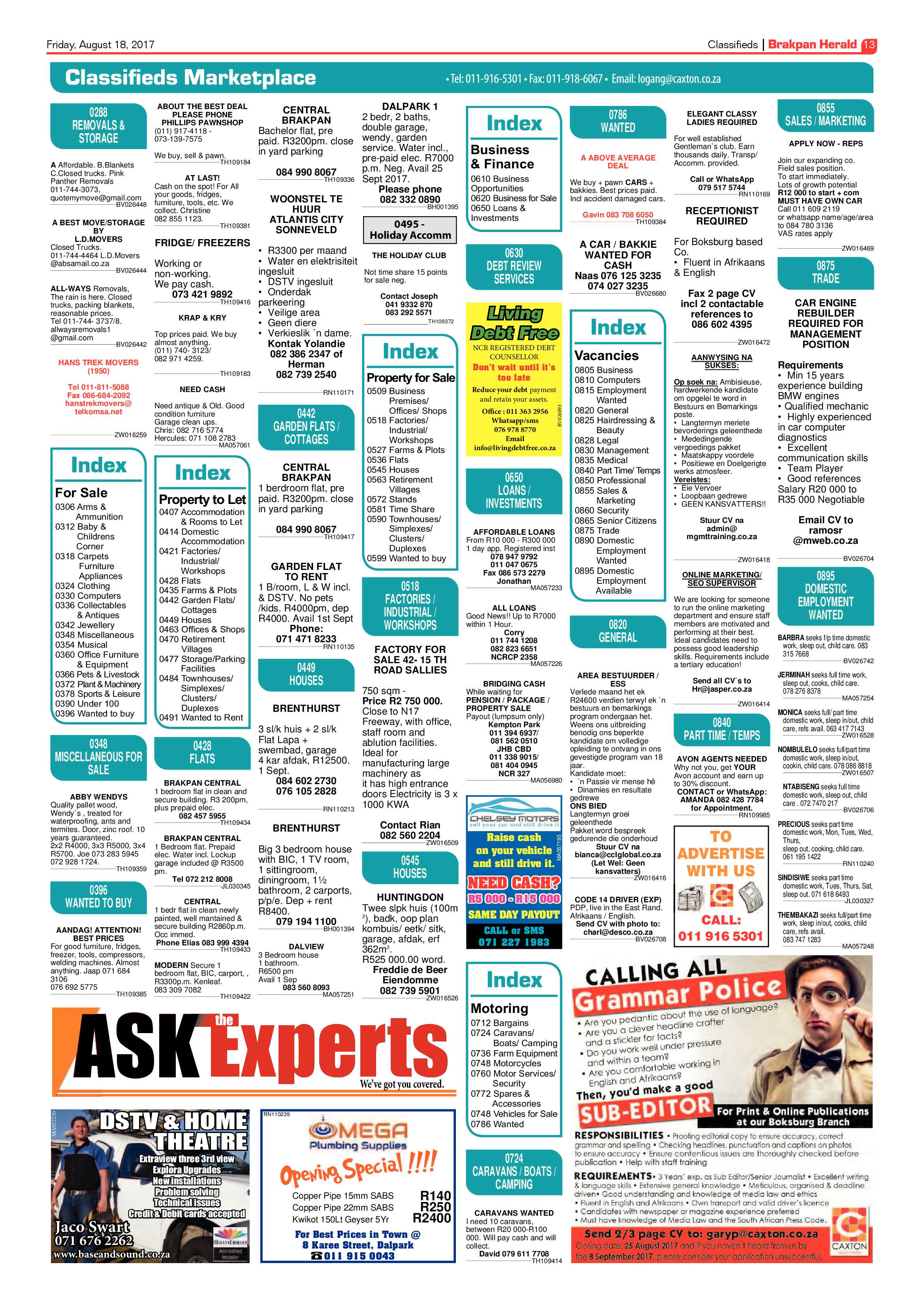 Brakpan Herald 18 August 2017 page 13