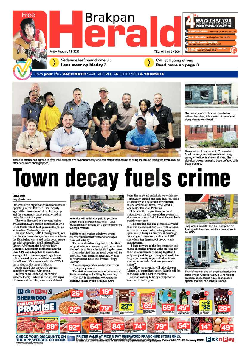 Brakpan Herald 18 February 2022 page 1
