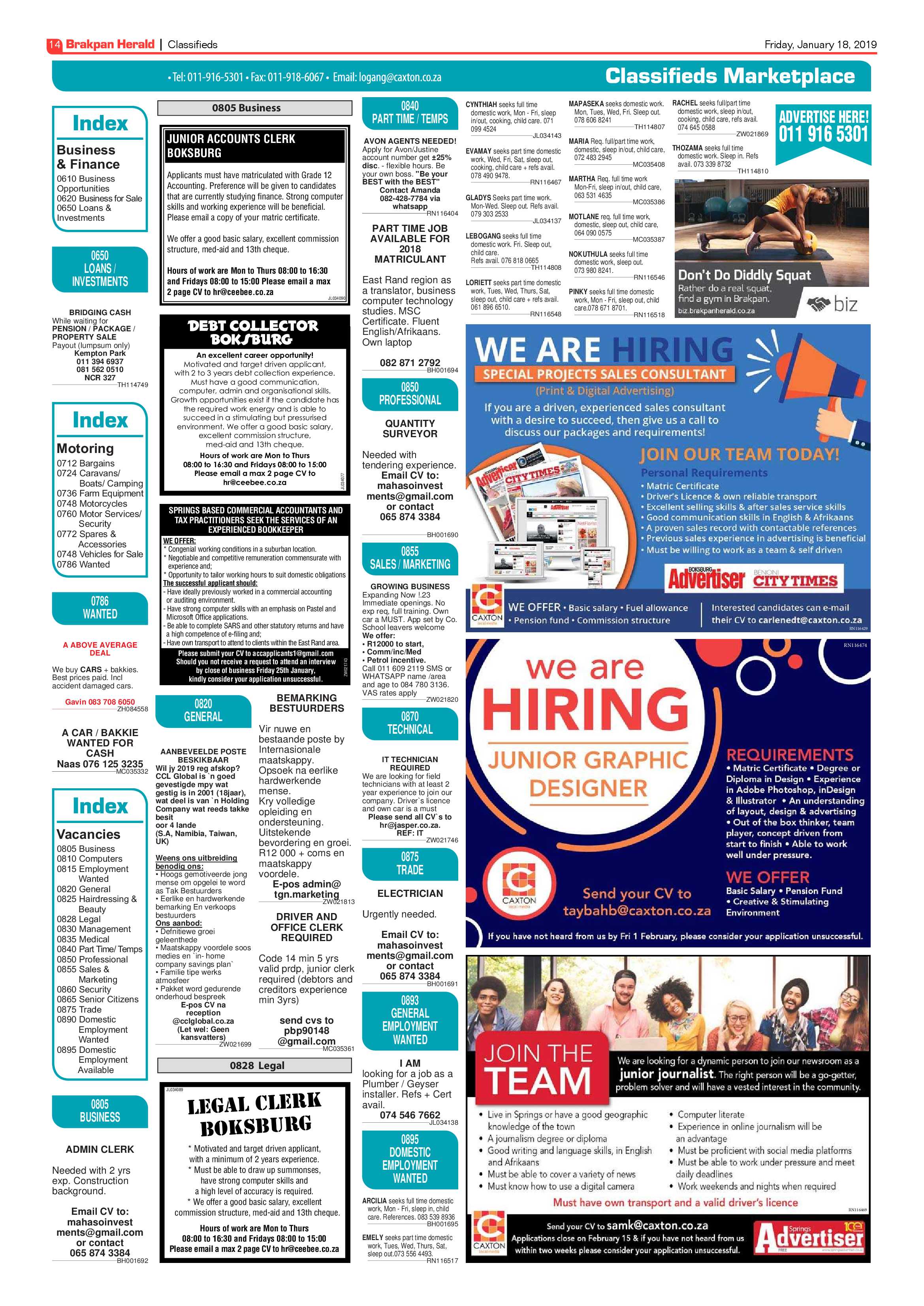 Brakpan Herald 18 January 2019 page 14