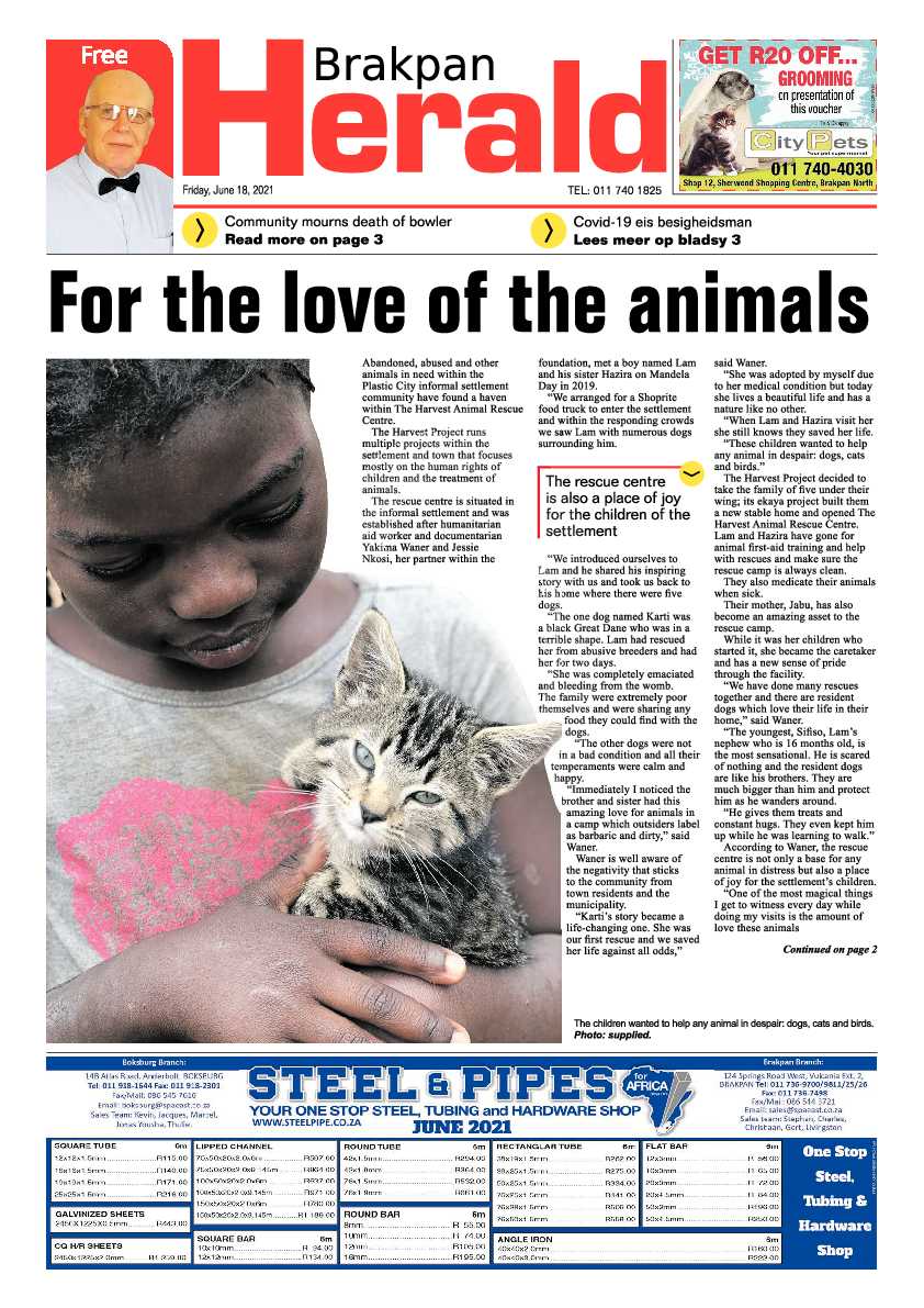 Brakpan Herald 18 June 2021 page 1