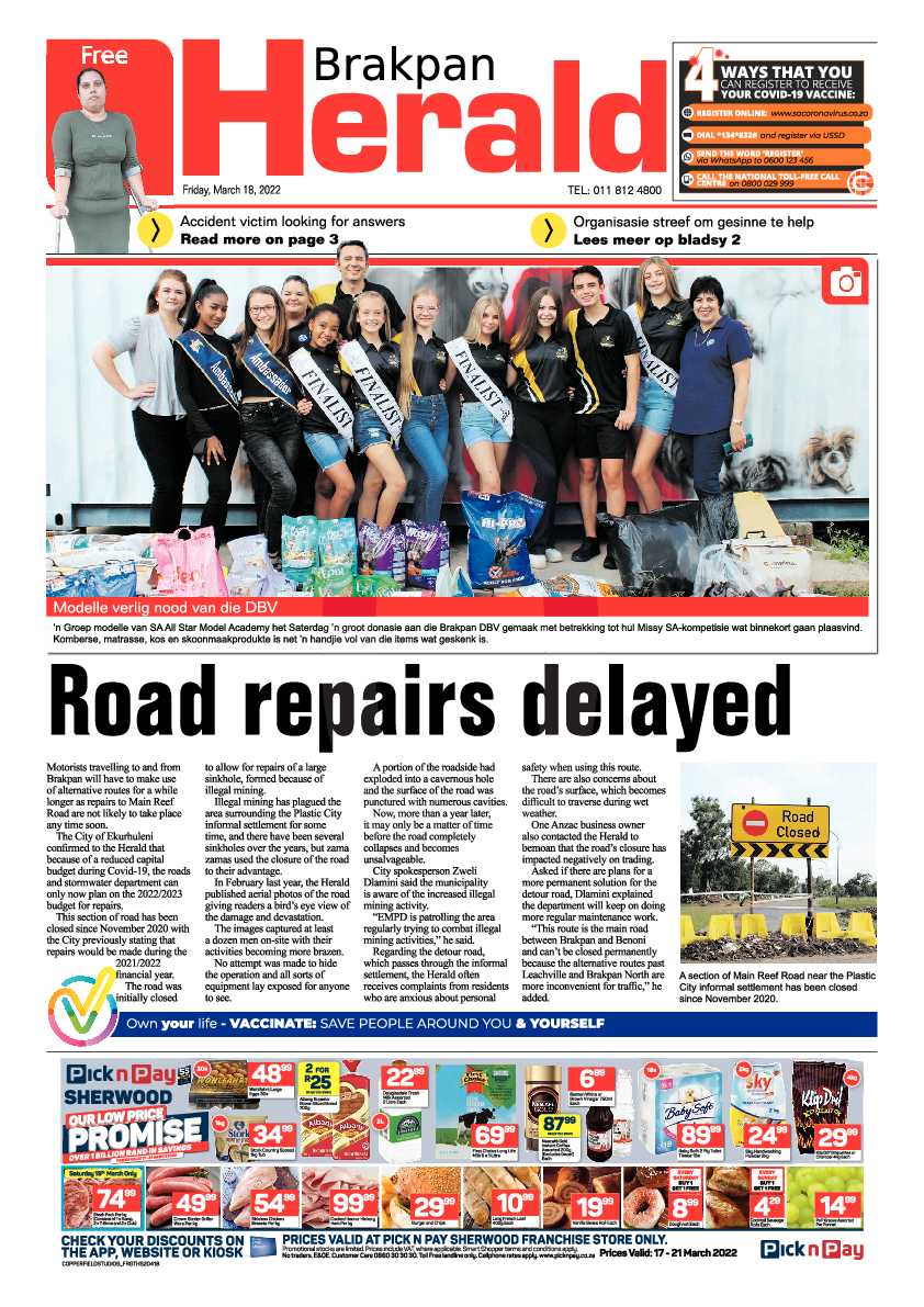 Brakpan Herald 18 March 2022 page 1