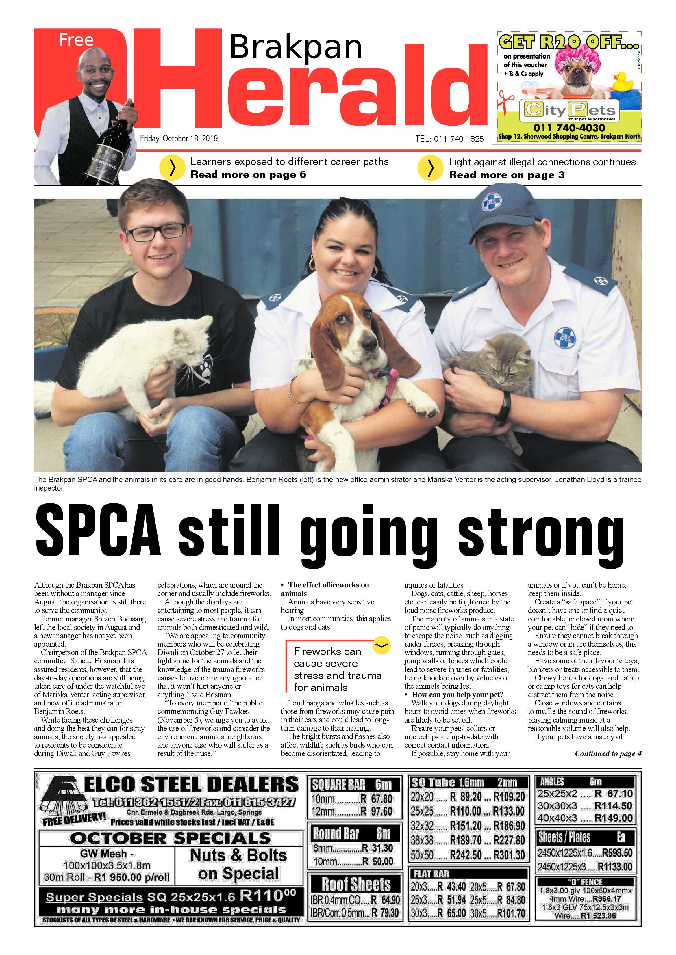 Brakpan Herald 18 October 2019 page 1