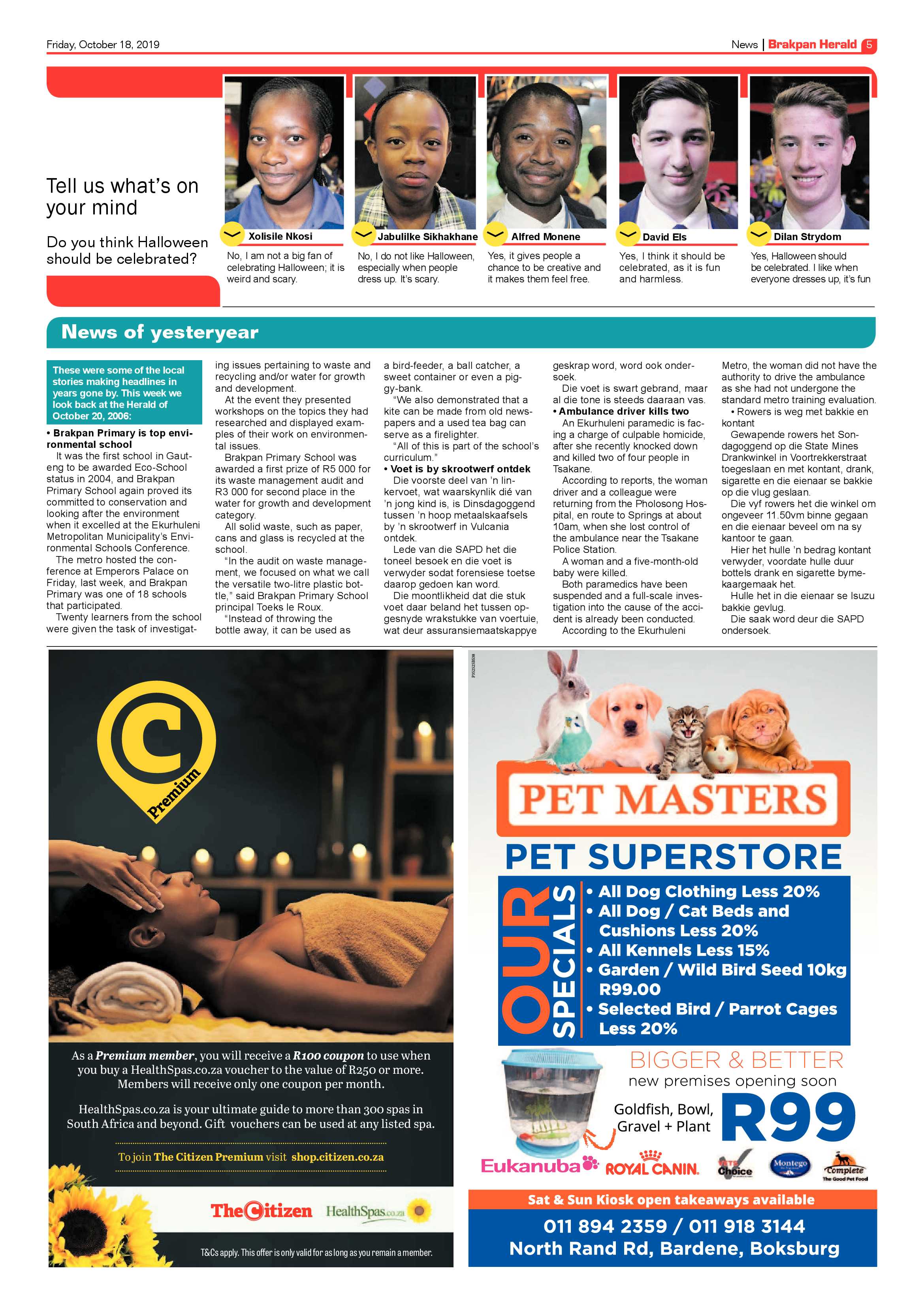 Brakpan Herald 18 October 2019 page 5