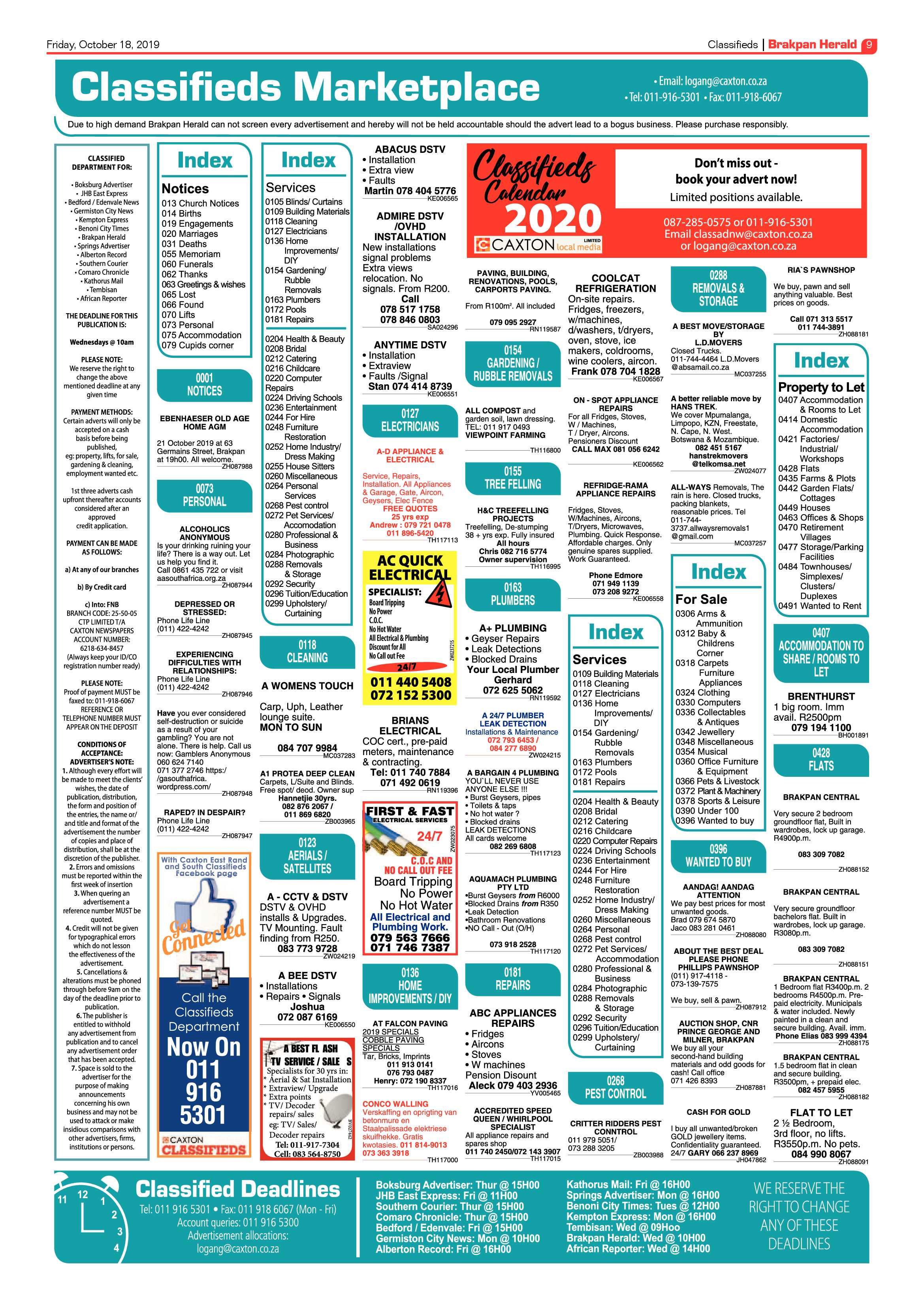 Brakpan Herald 18 October 2019 page 9