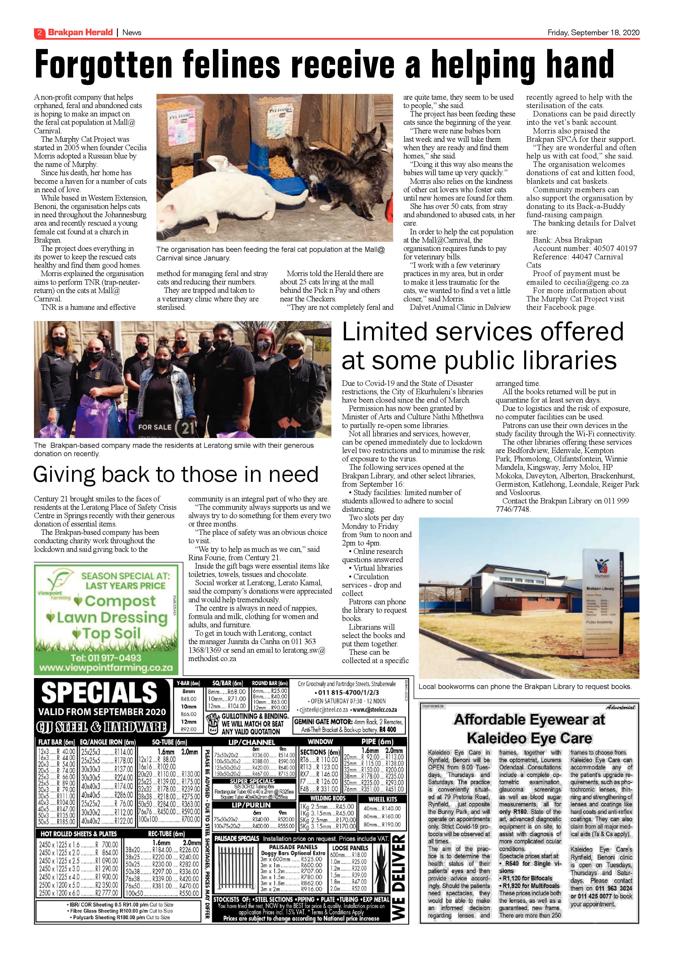 Brakpan Herald 18 September 2020 page 2
