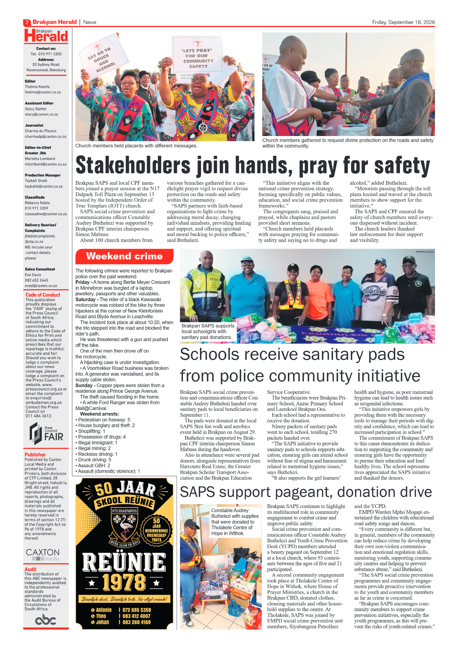 Brakpan Herald 18 September 2026 page 2