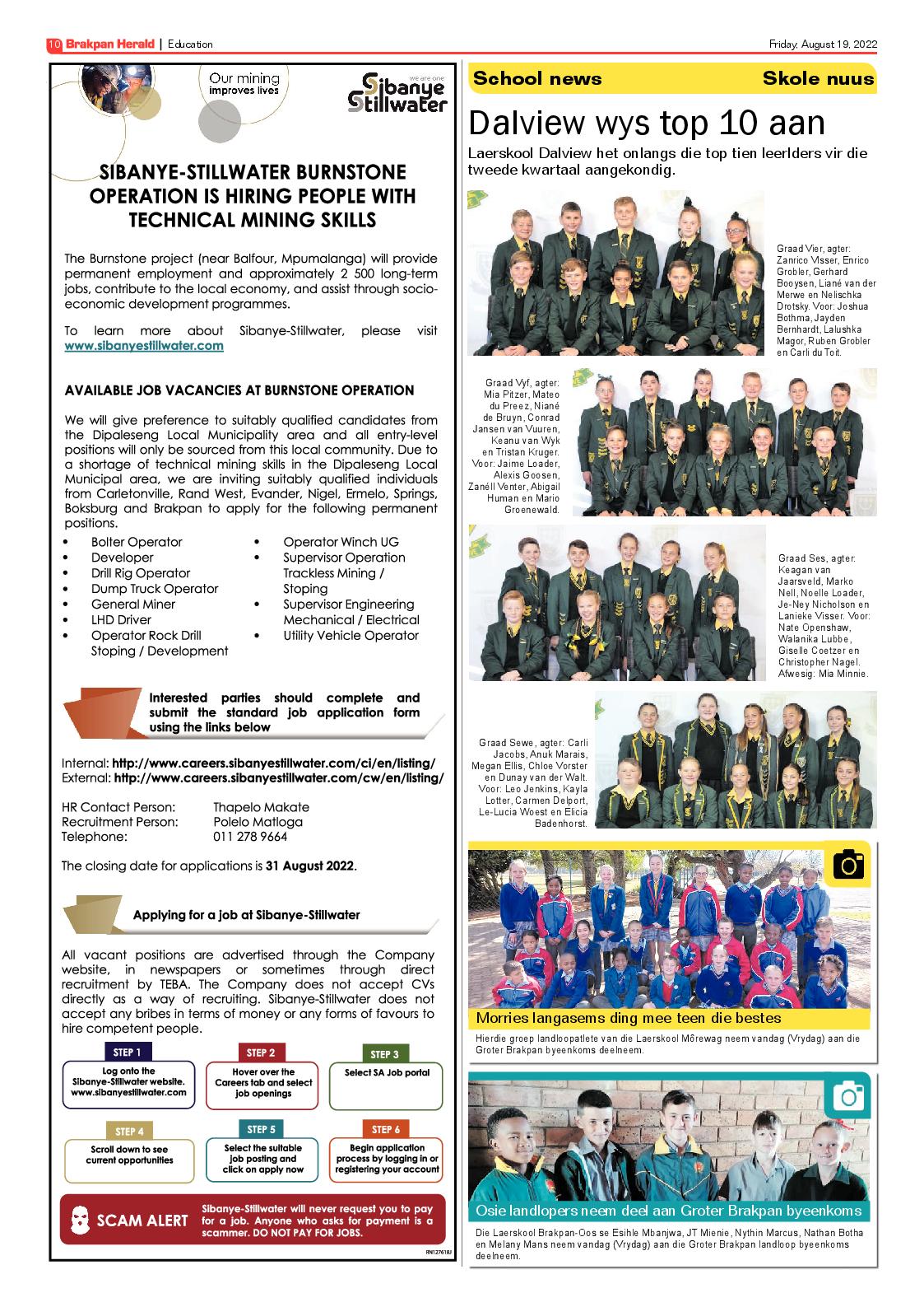 Brakpan Herald 19 Aug 2022 page 10