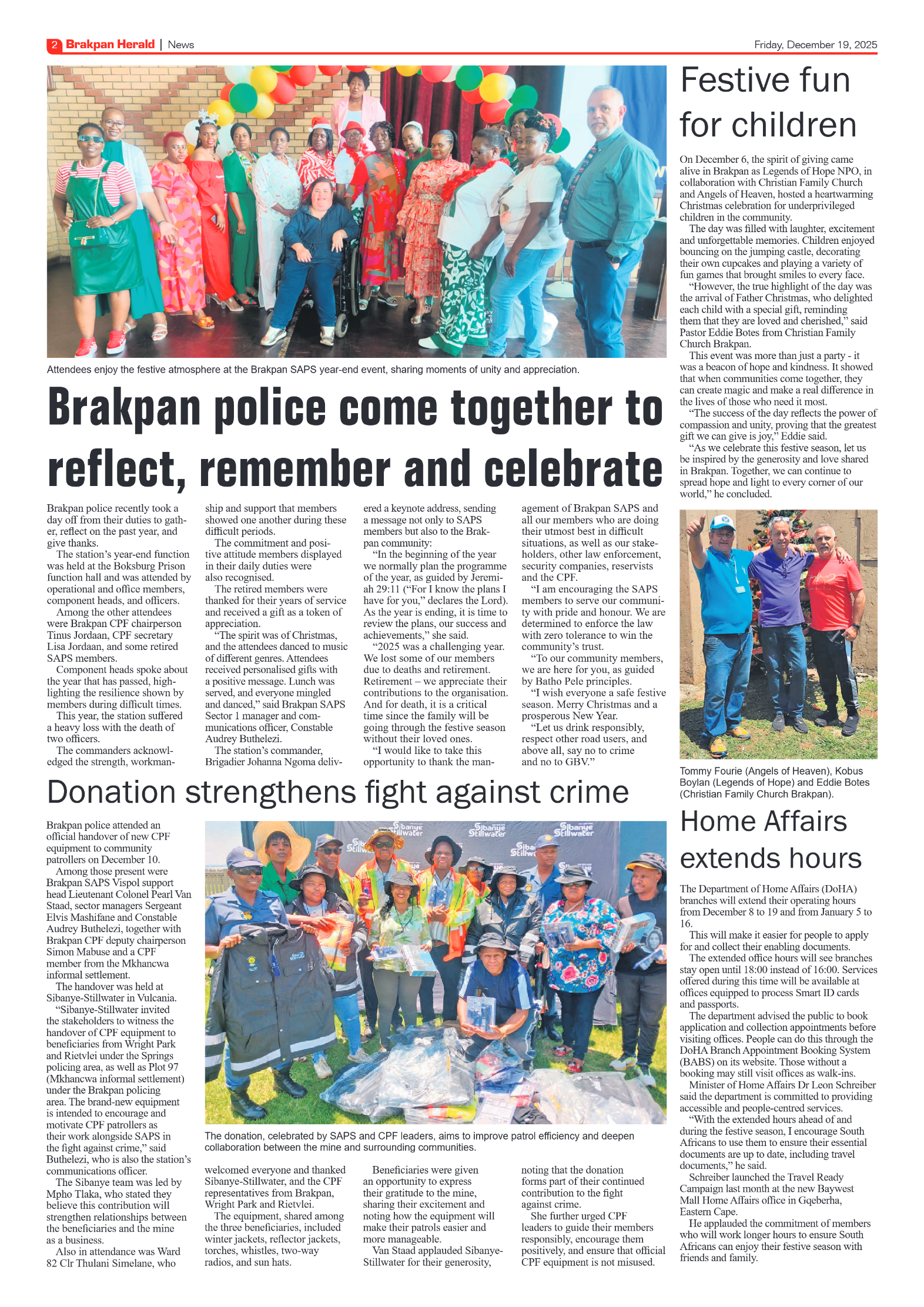 Brakpan Herald 19 December 2025 page 2