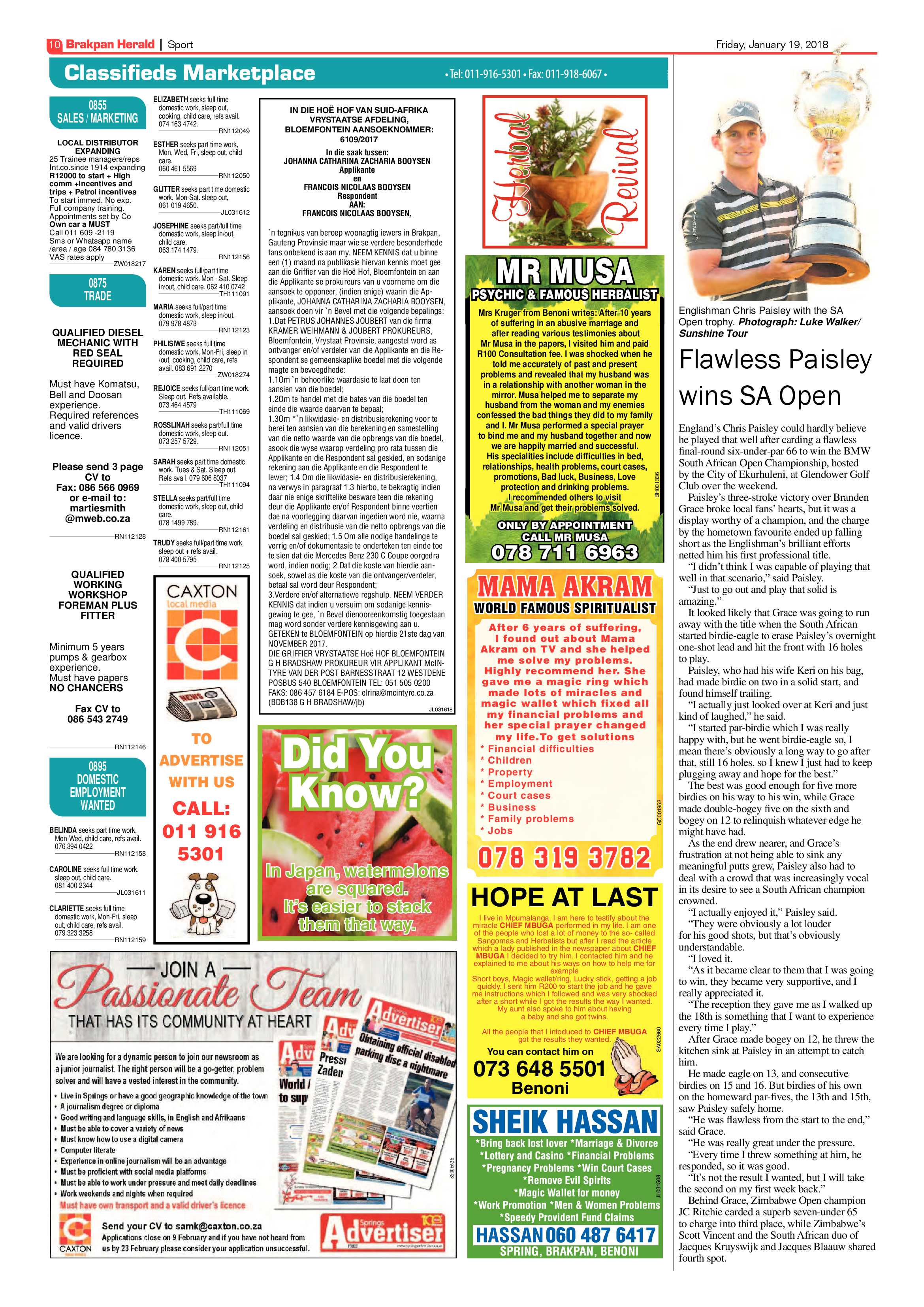 Brakpan Herald 19 January 2018 page 10