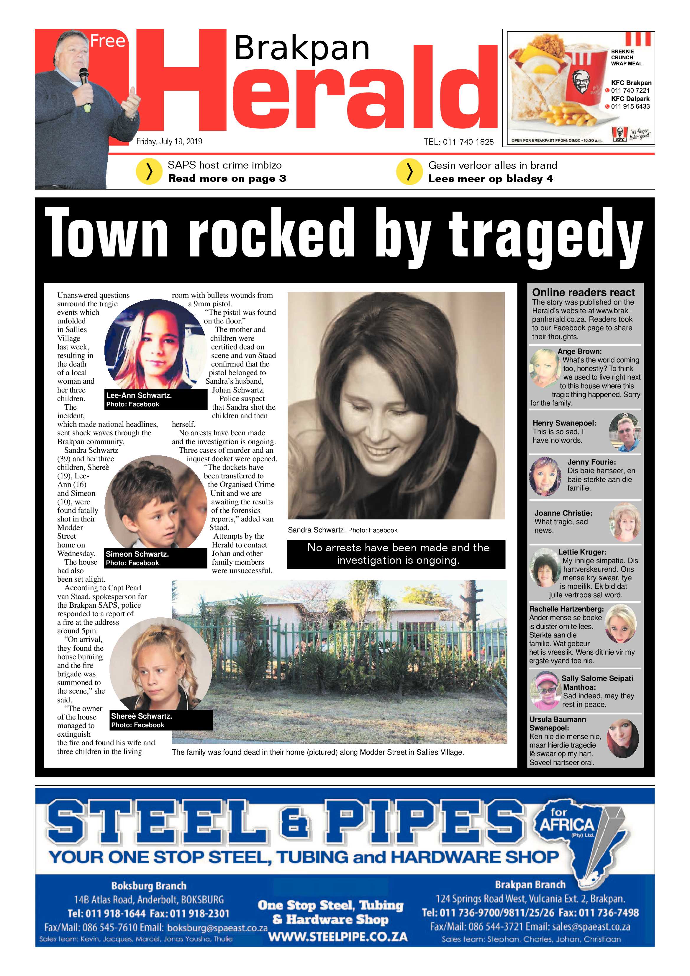 Brakpan Herald 19 July 2019 page 1