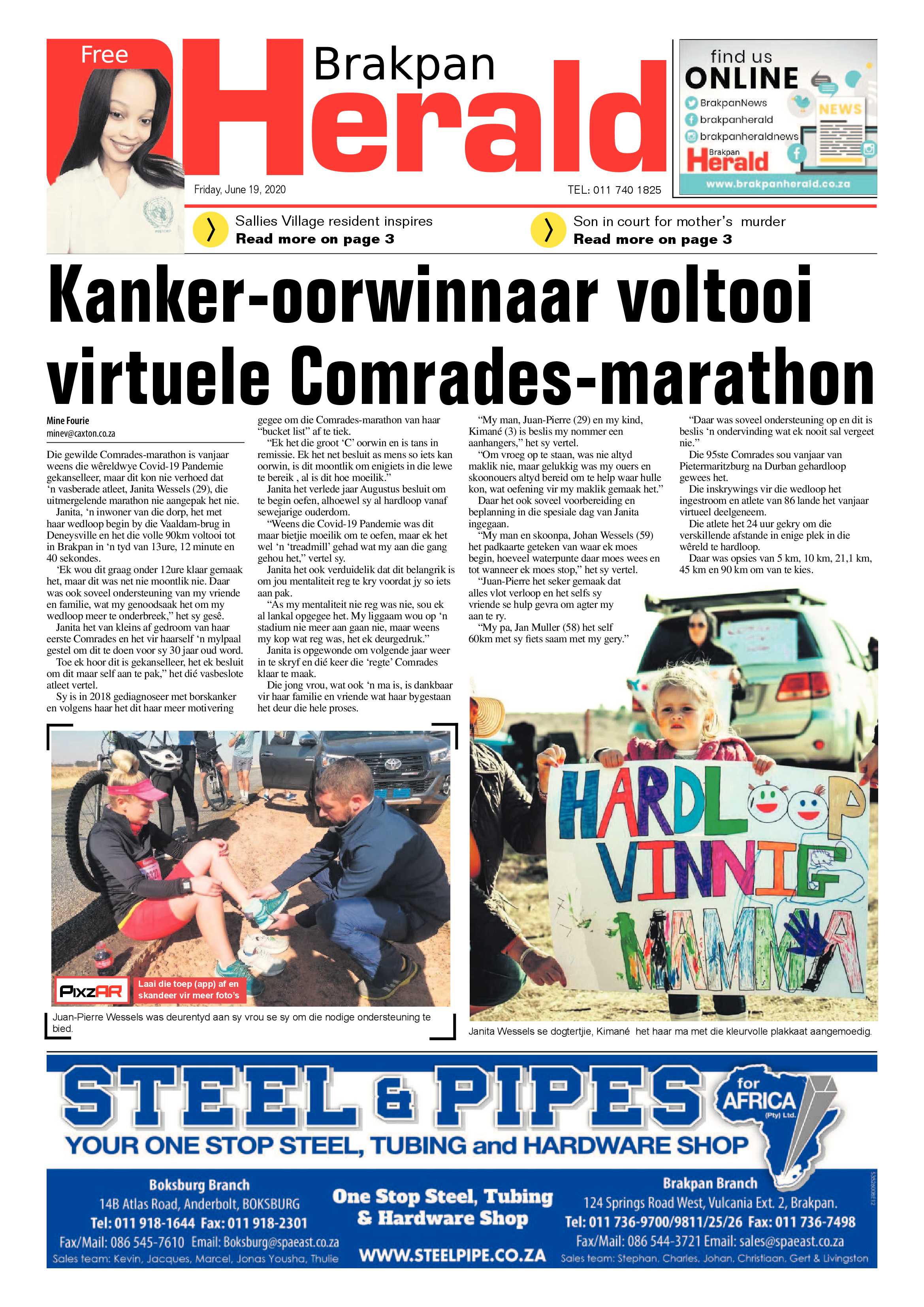 Brakpan Herald 19 June 2020 page 1