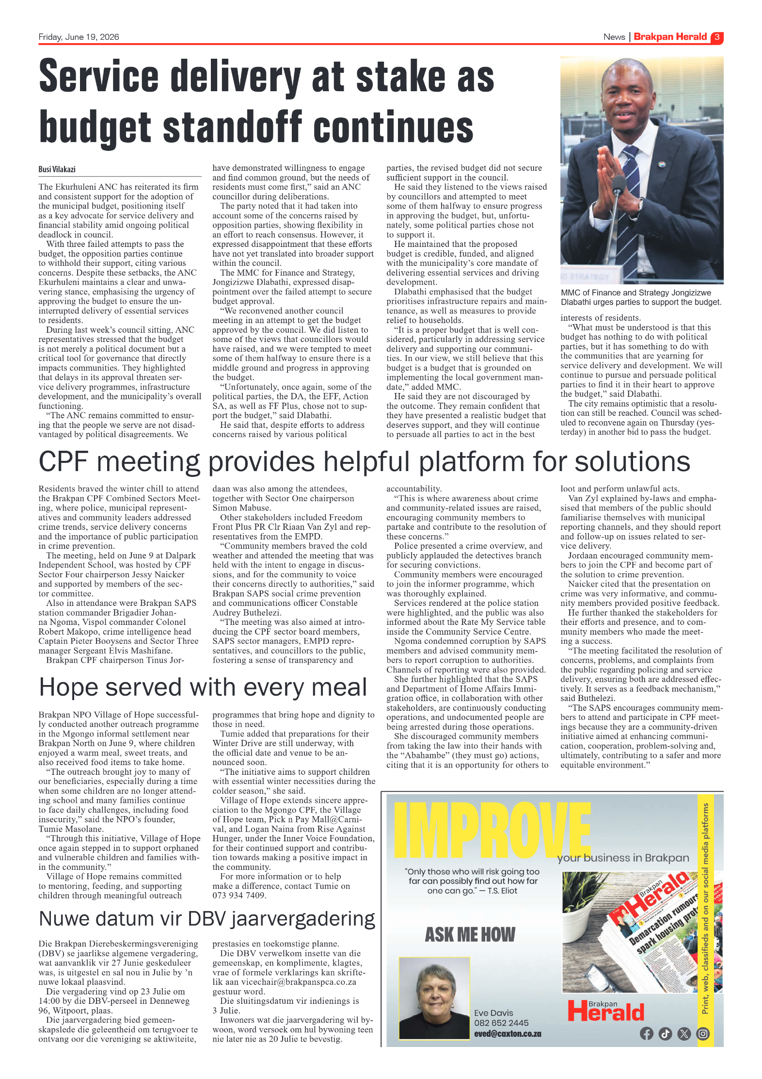 Brakpan Herald 19 June 2026 page 3