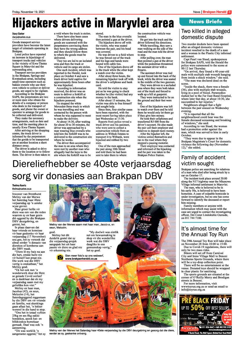 Brakpan Herald 19 November 2021 page 3