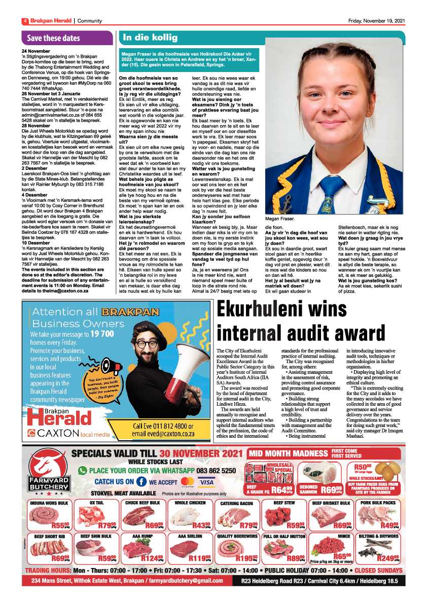 Brakpan Herald 19 November 2021 page 4