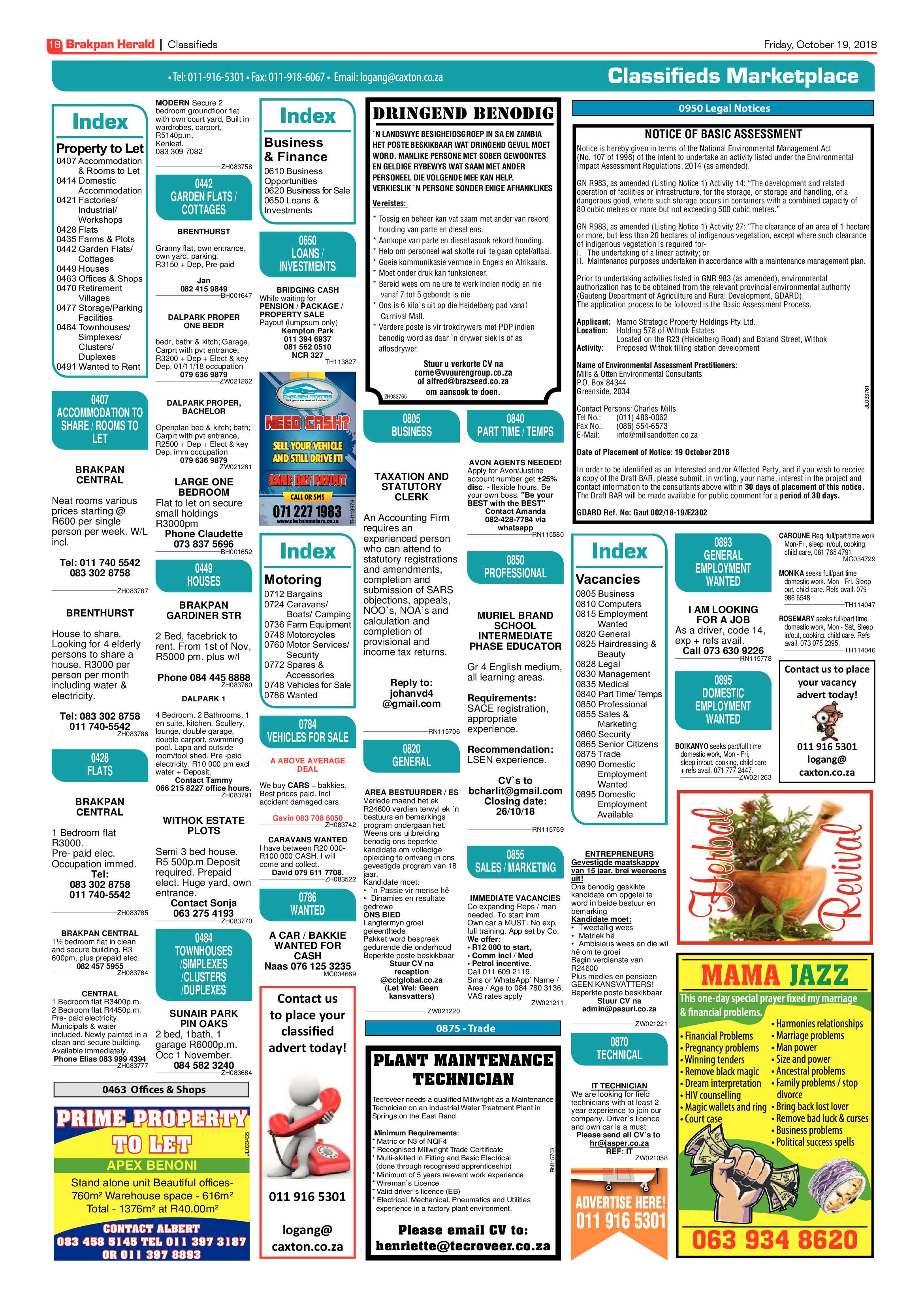 Brakpan Herald 19 October 2018 page 18
