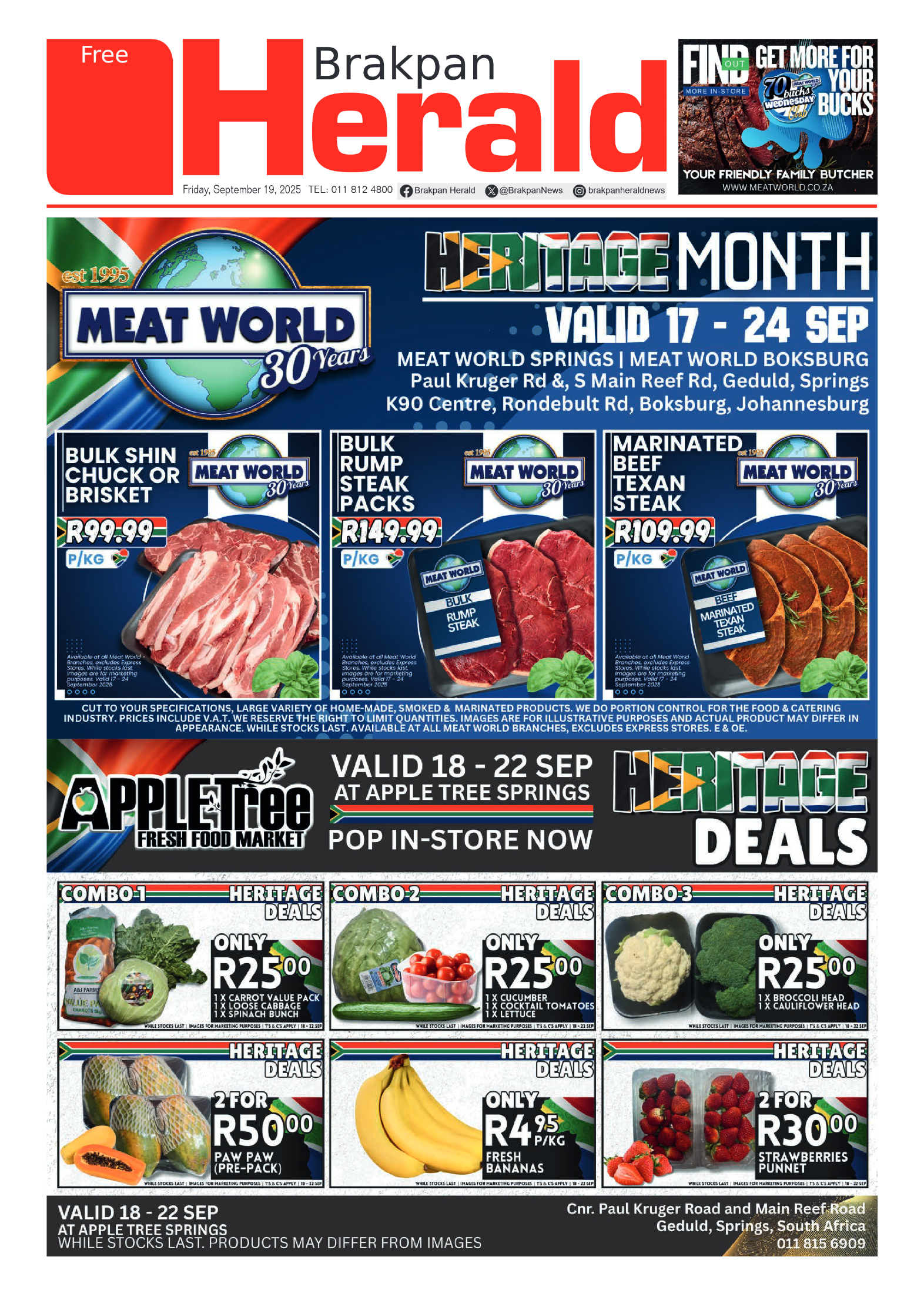 Brakpan Herald 19 September 2025 page 1