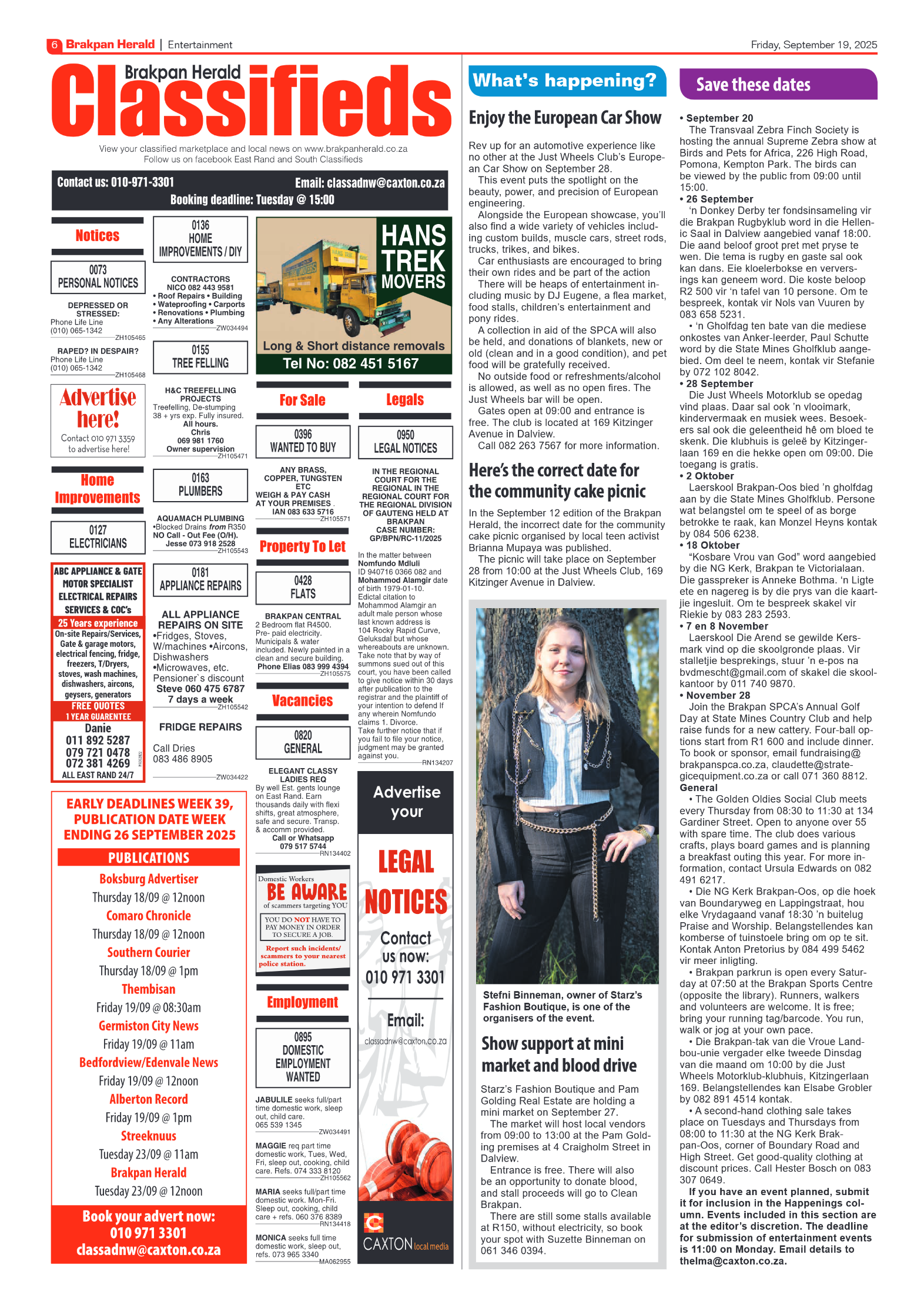 Brakpan Herald 19 September 2025 page 8