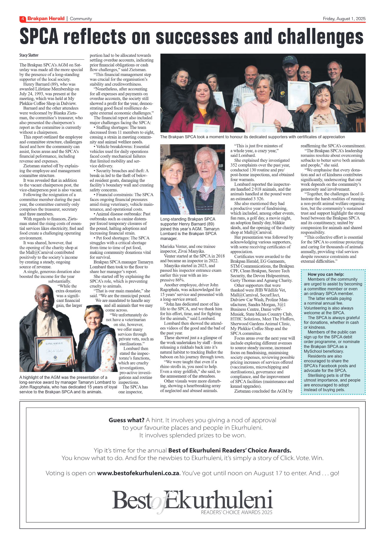 Brakpan Herald 1 August 2025 page 4