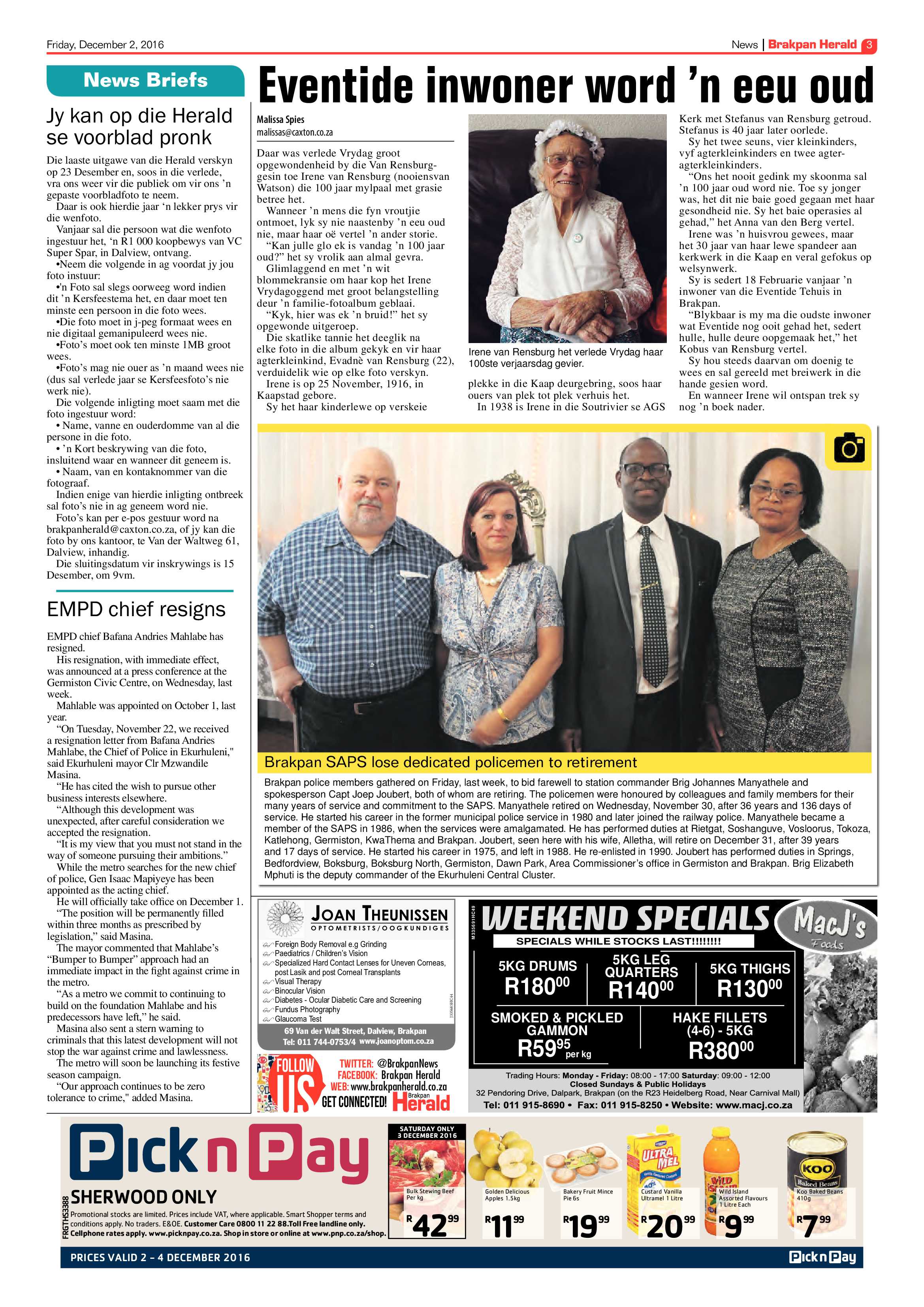 Brakpan Herald 2 Dec 2016 page 3
