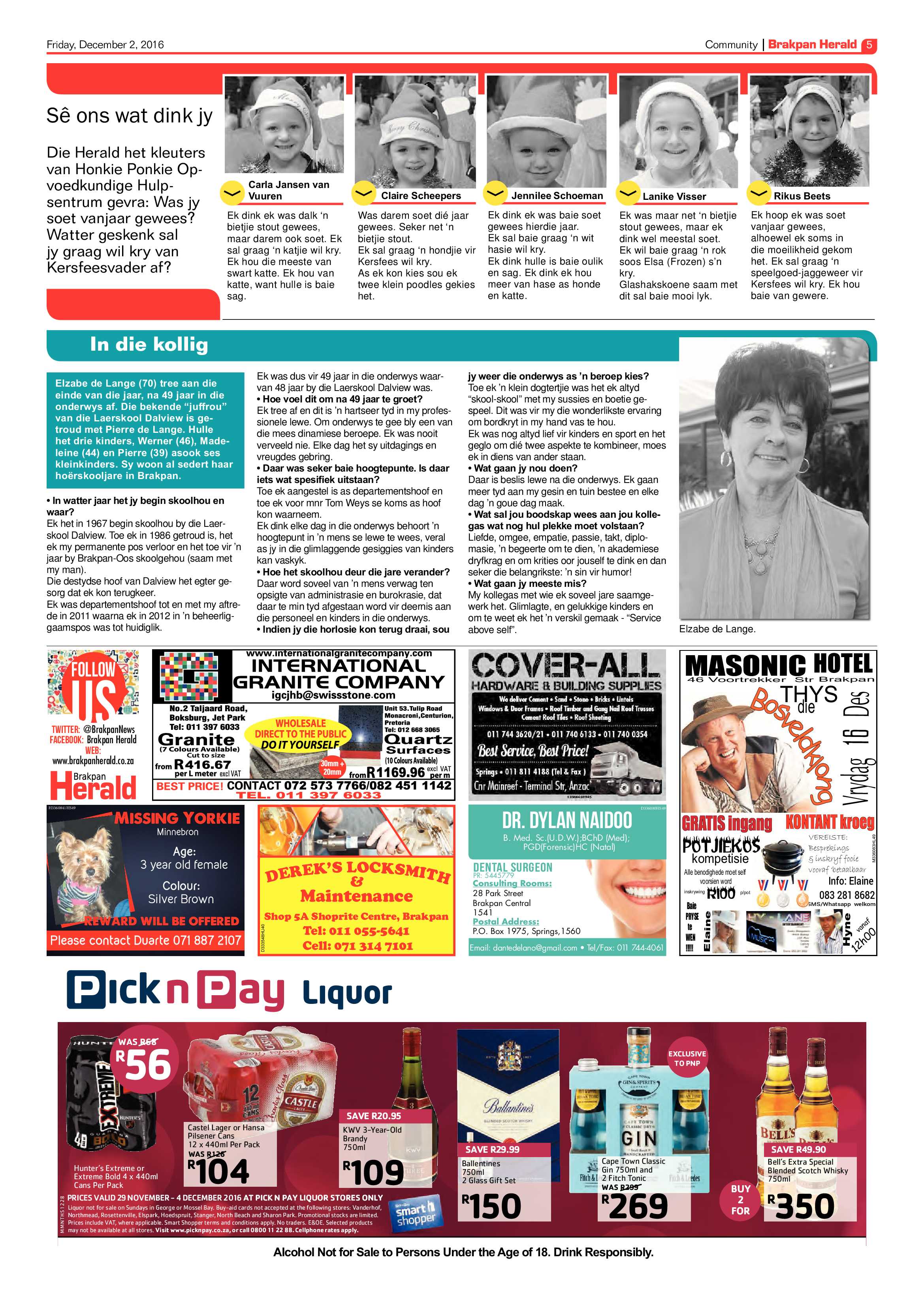 Brakpan Herald 2 Dec 2016 page 5