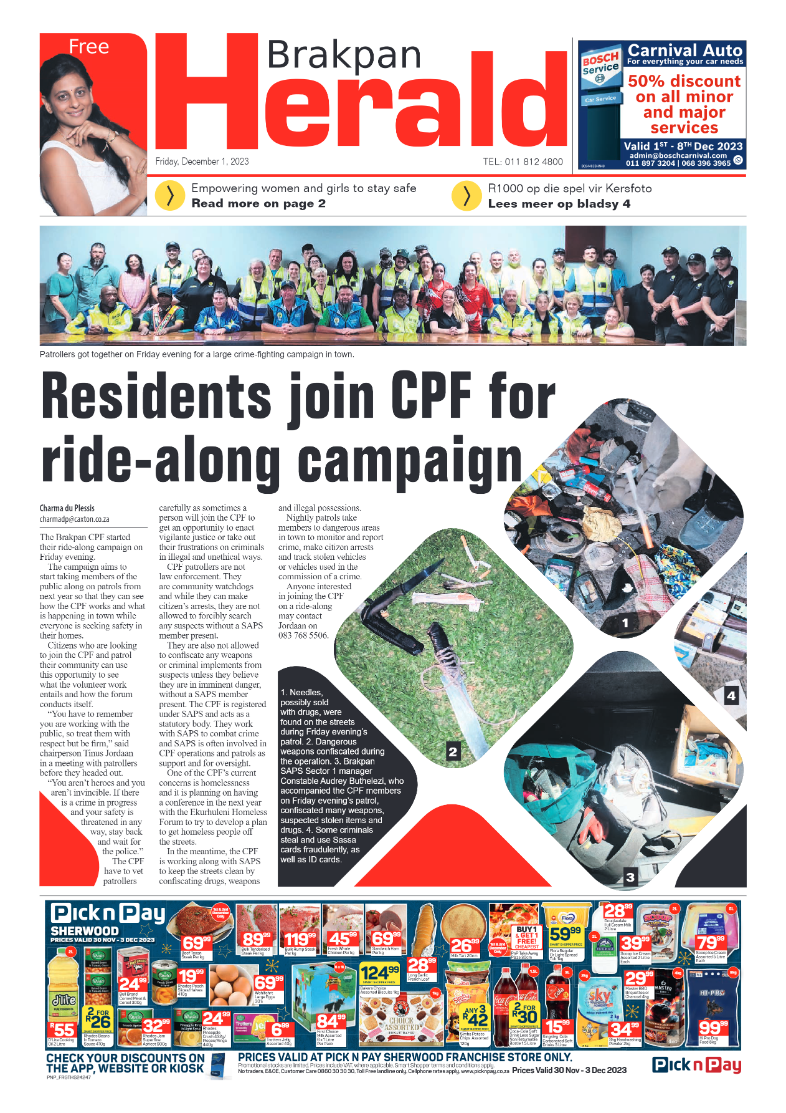 Brakpan Herald 1 December 2023 page 1