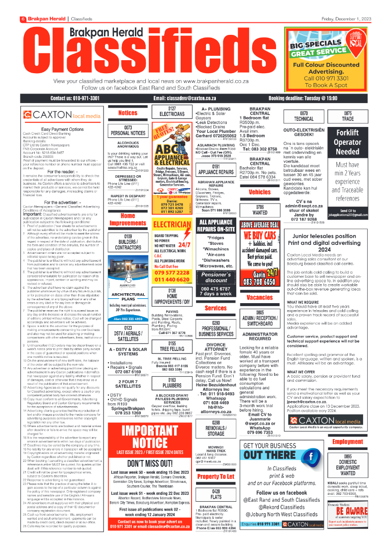 Brakpan Herald 1 December 2023 page 6