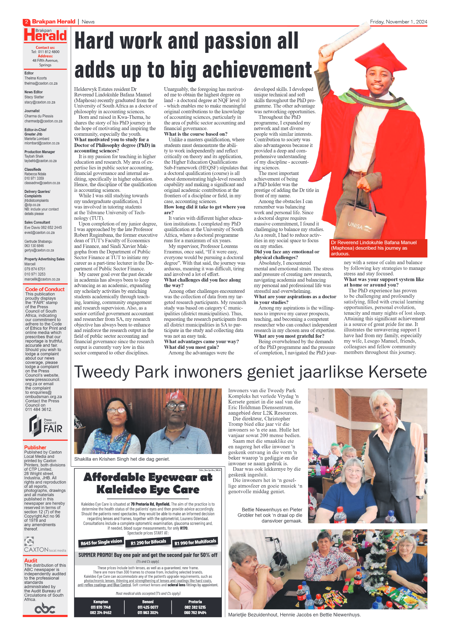 Brakpan Herald 1 November 2024 page 2