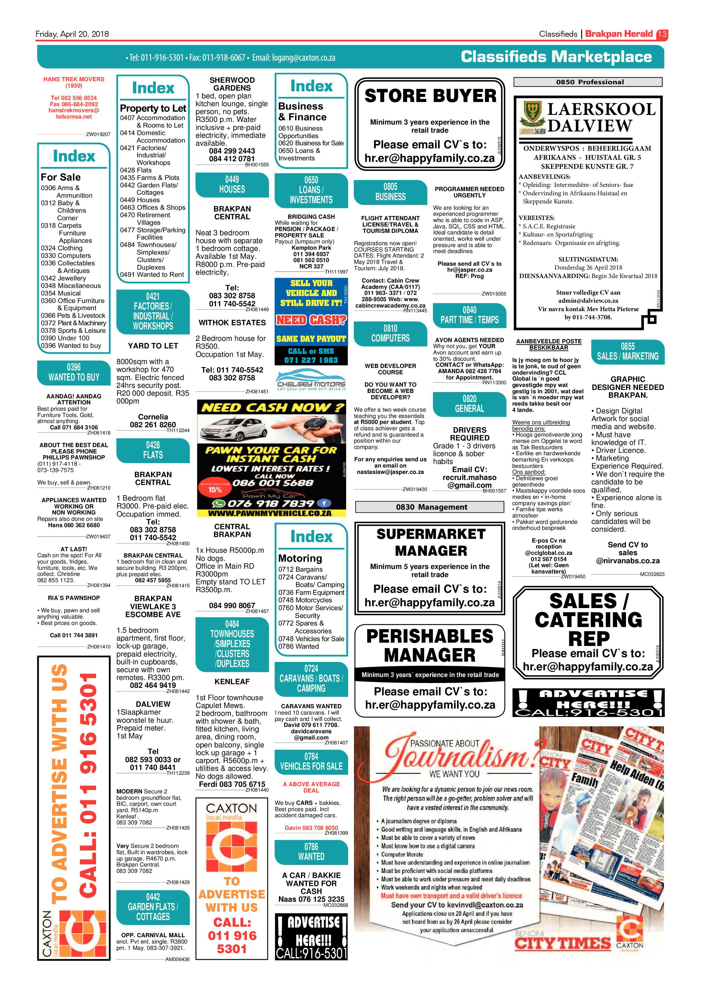 Brakpan Herald 20 April 2018 page 13