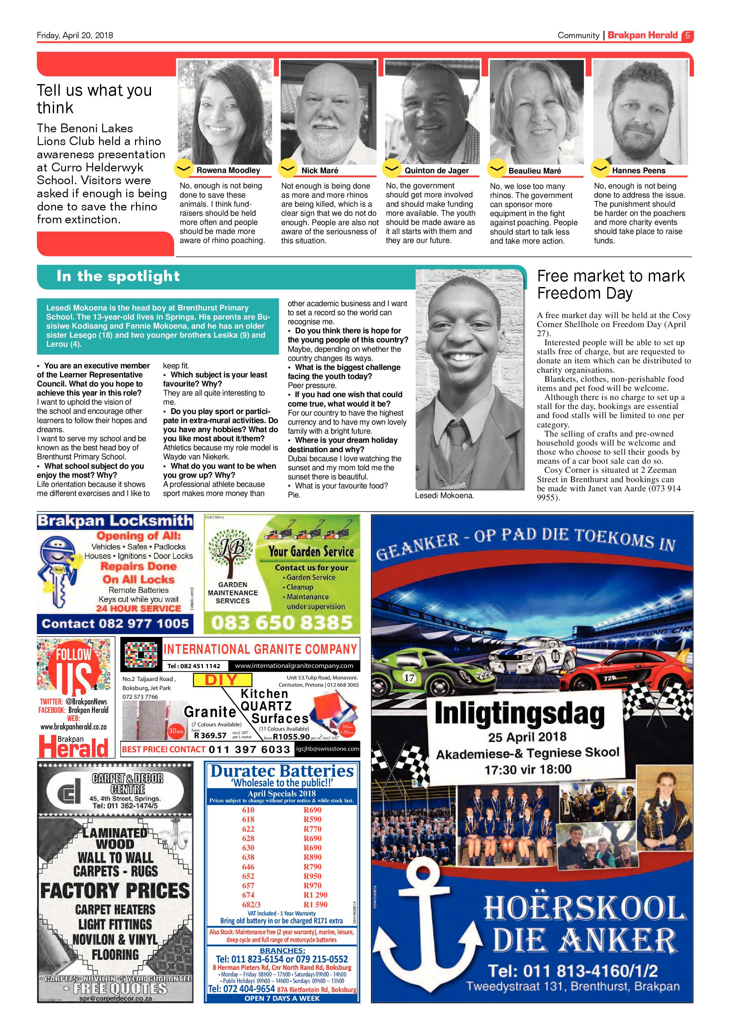 Brakpan Herald 20 April 2018 page 5