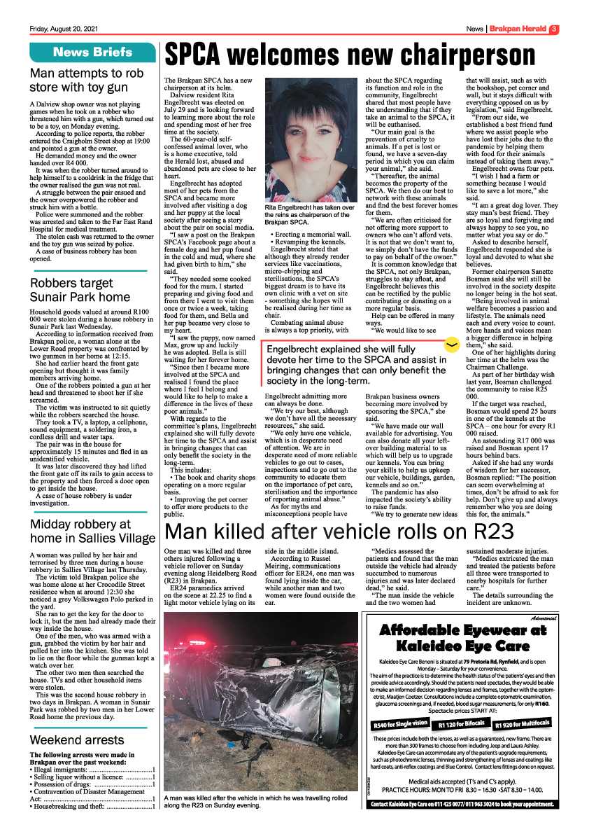 Brakpan Herald 20 August 2021 page 3