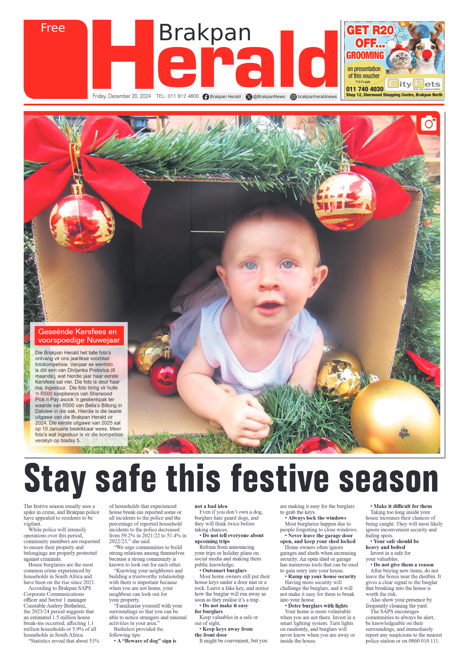 Brakpan Herald 20 December 2024 page 1
