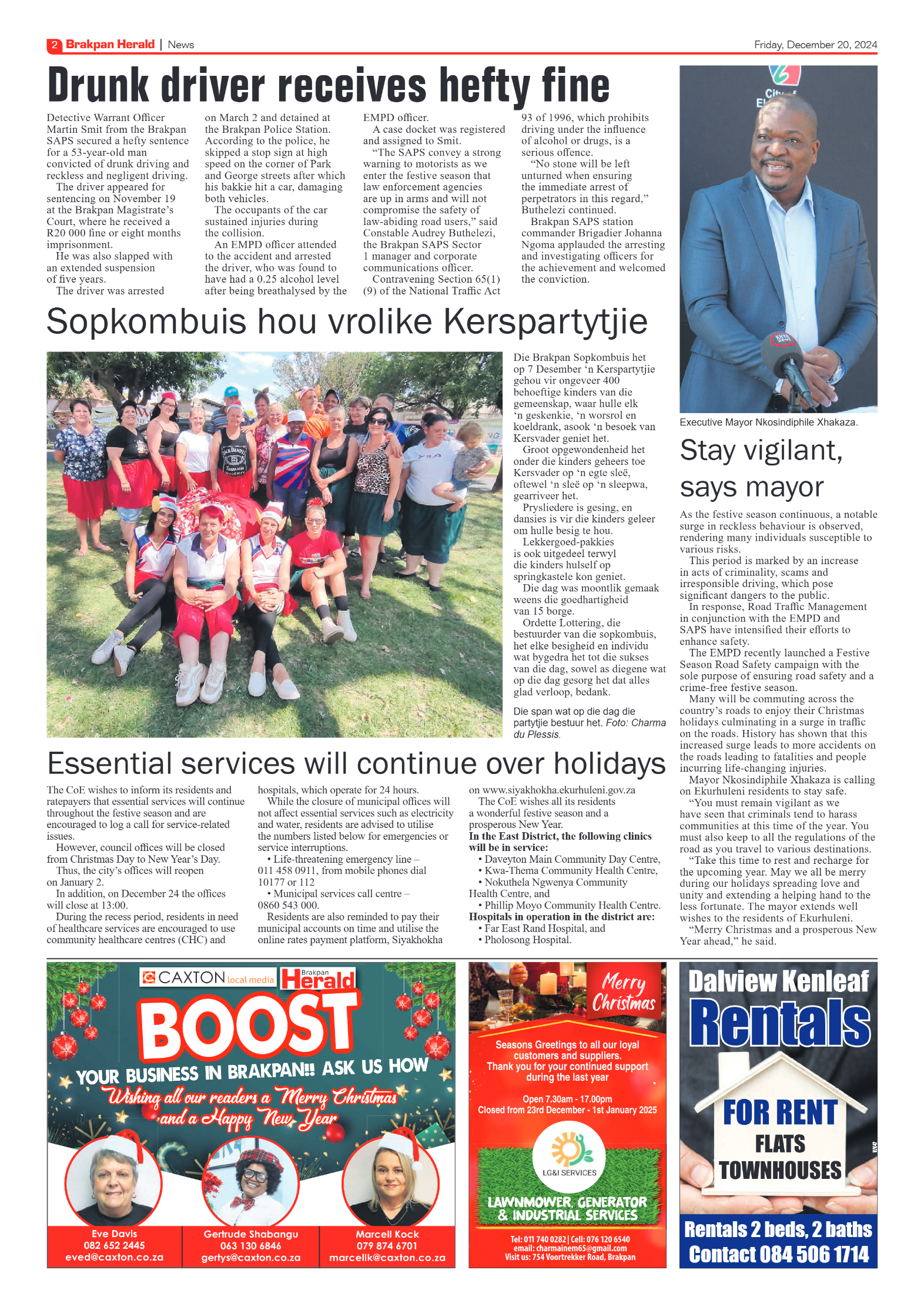 Brakpan Herald 20 December 2024 page 2