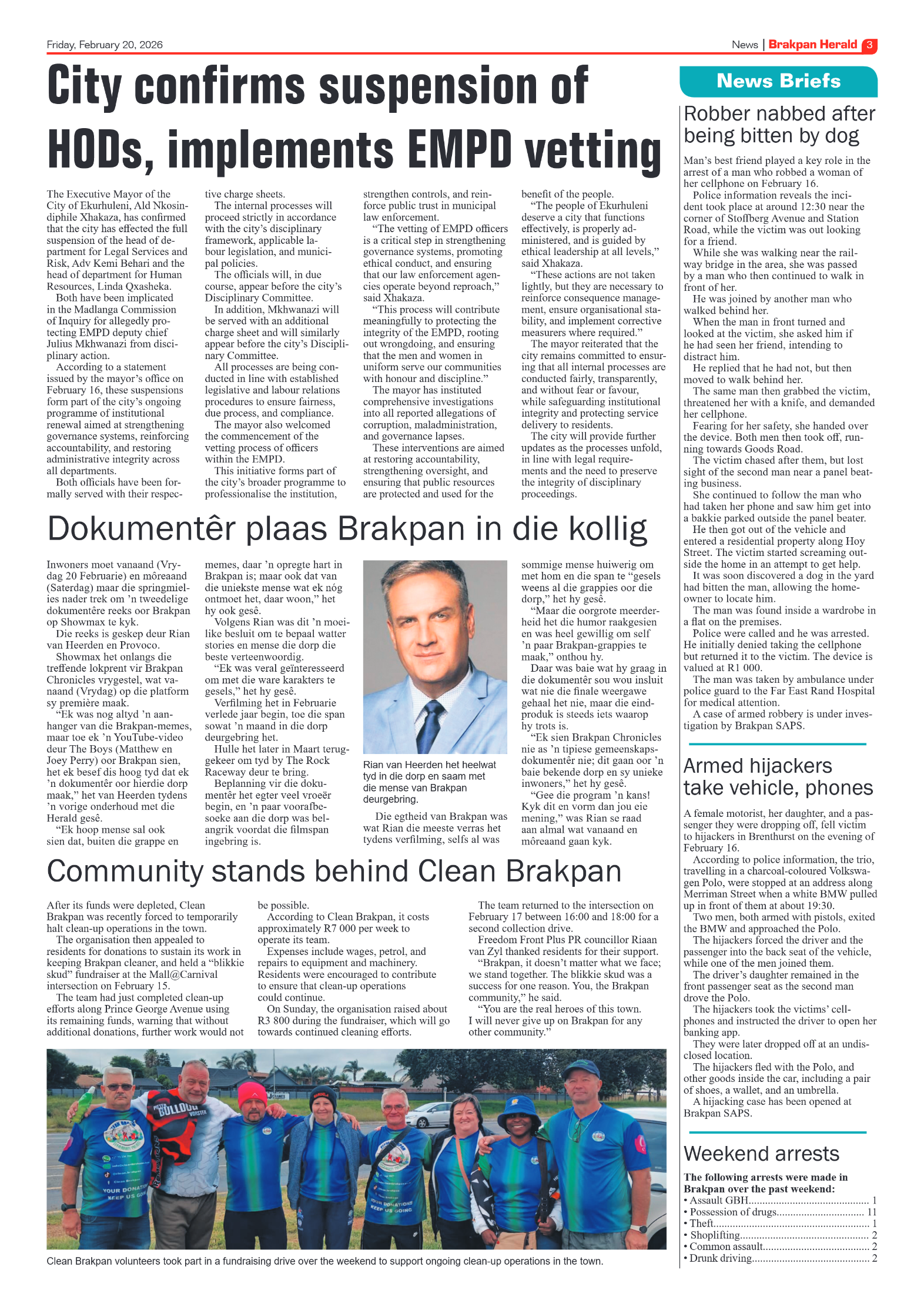 Brakpan Herald 20 February 2026 page 3