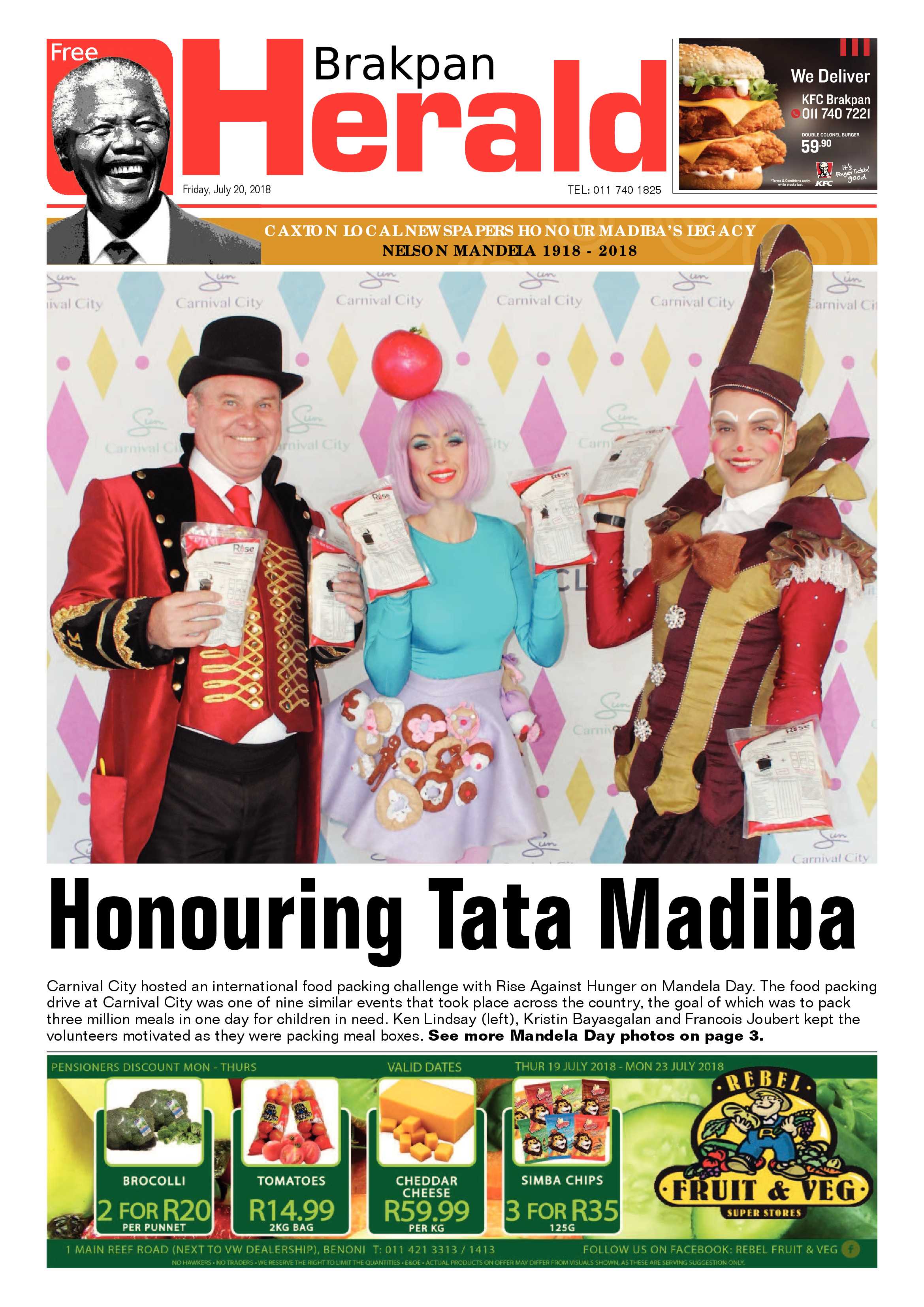 Brakpan Herald 20 July 2018 page 1
