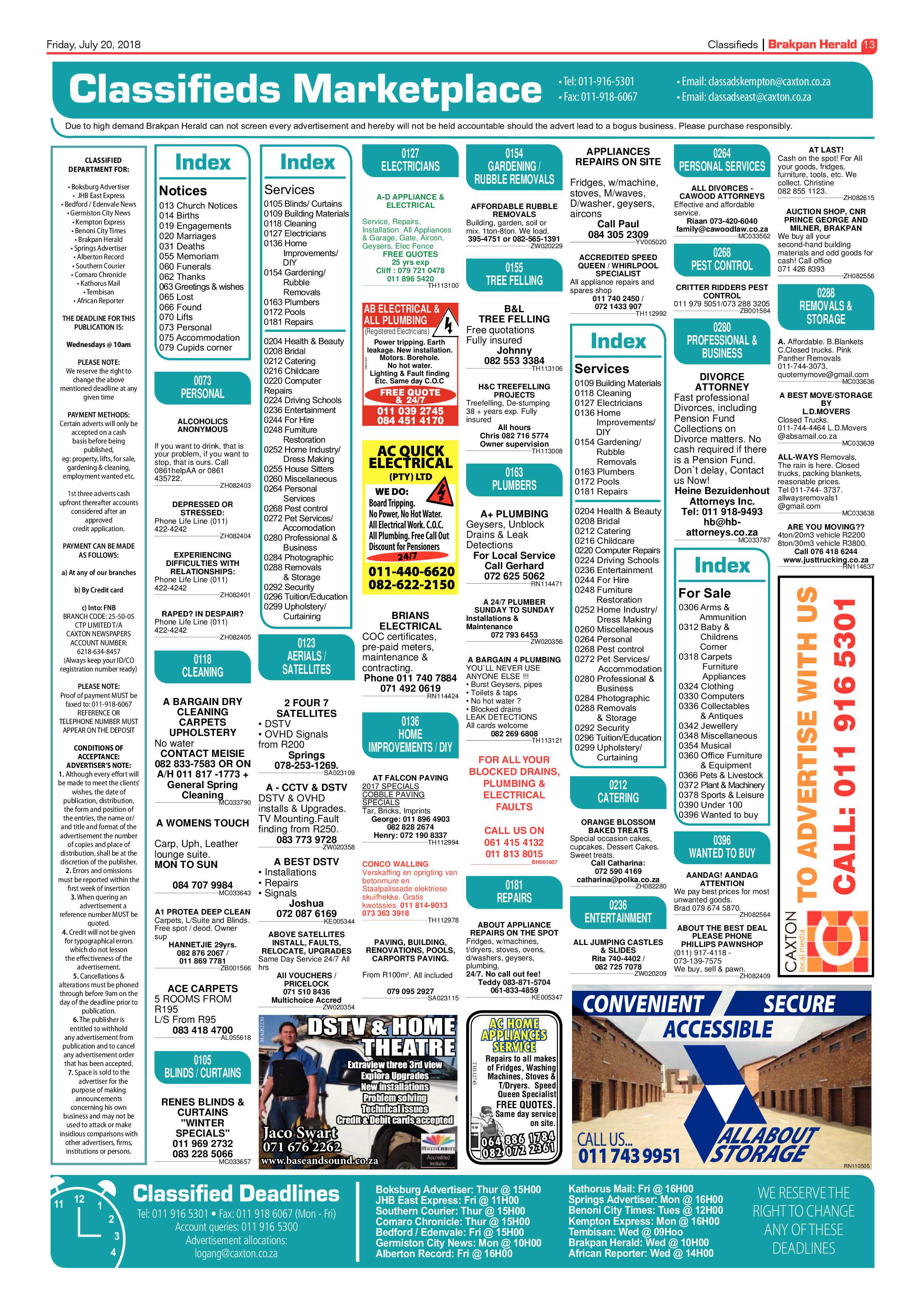Brakpan Herald 20 July 2018 page 13