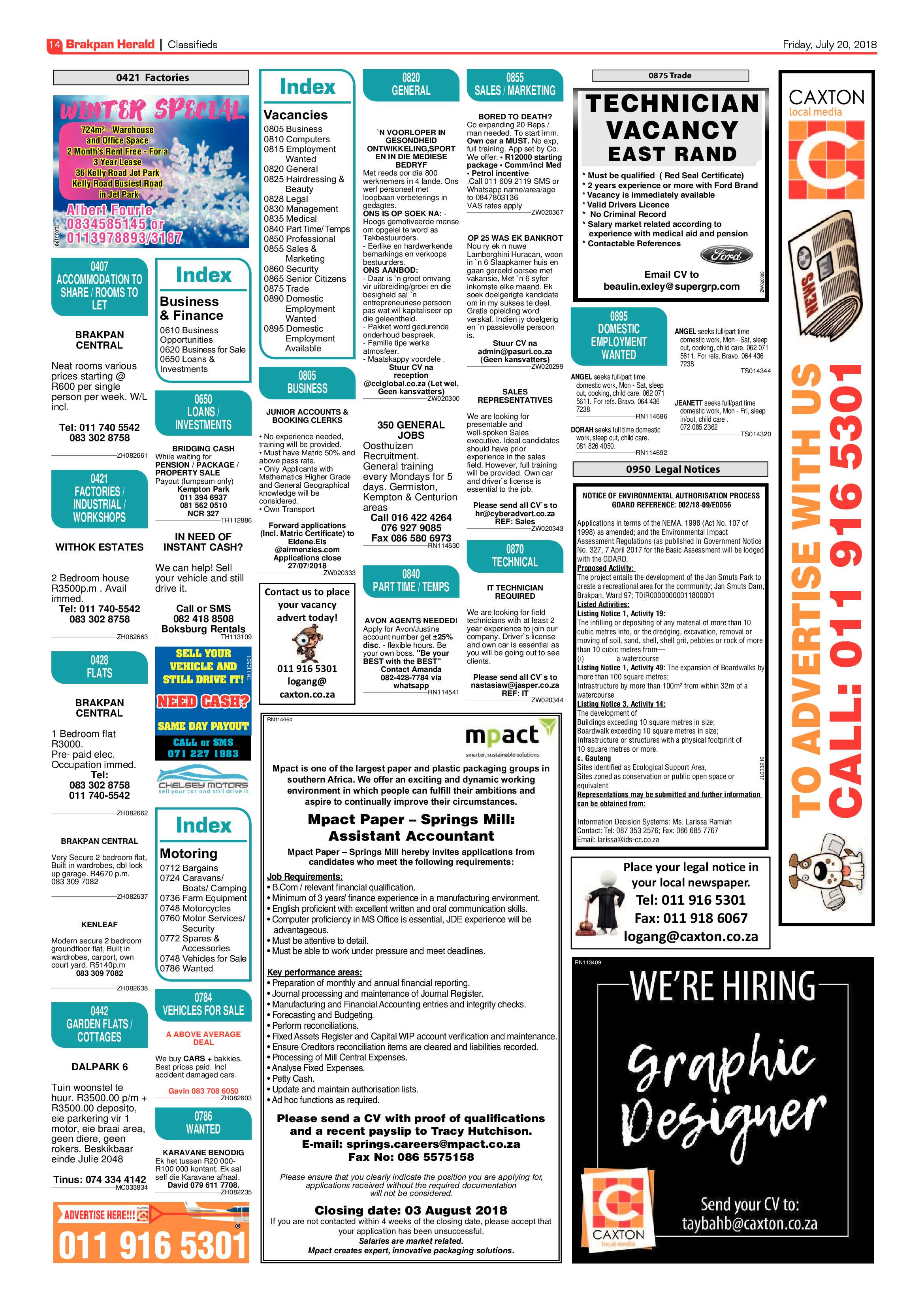Brakpan Herald 20 July 2018 page 14