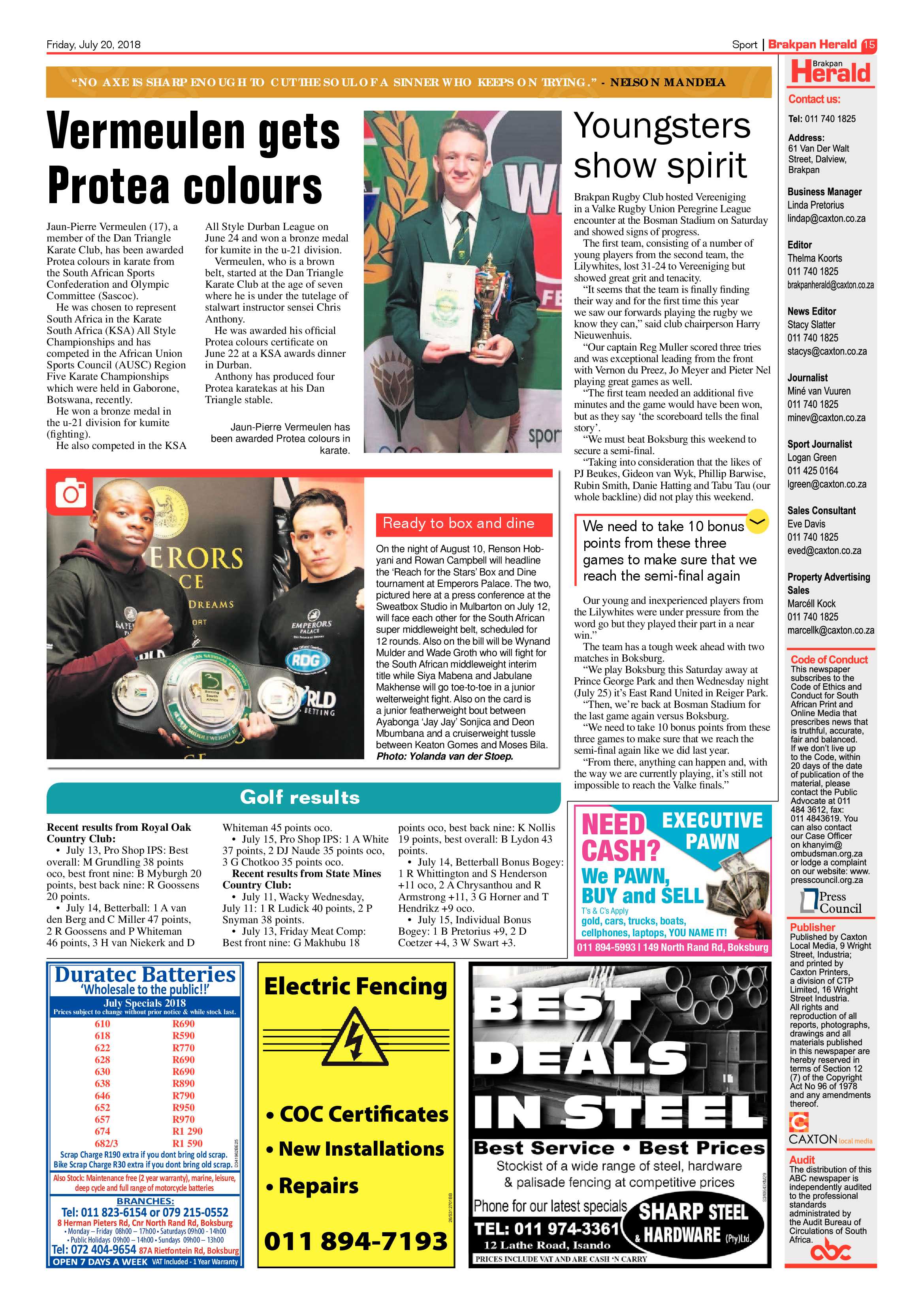 Brakpan Herald 20 July 2018 page 15