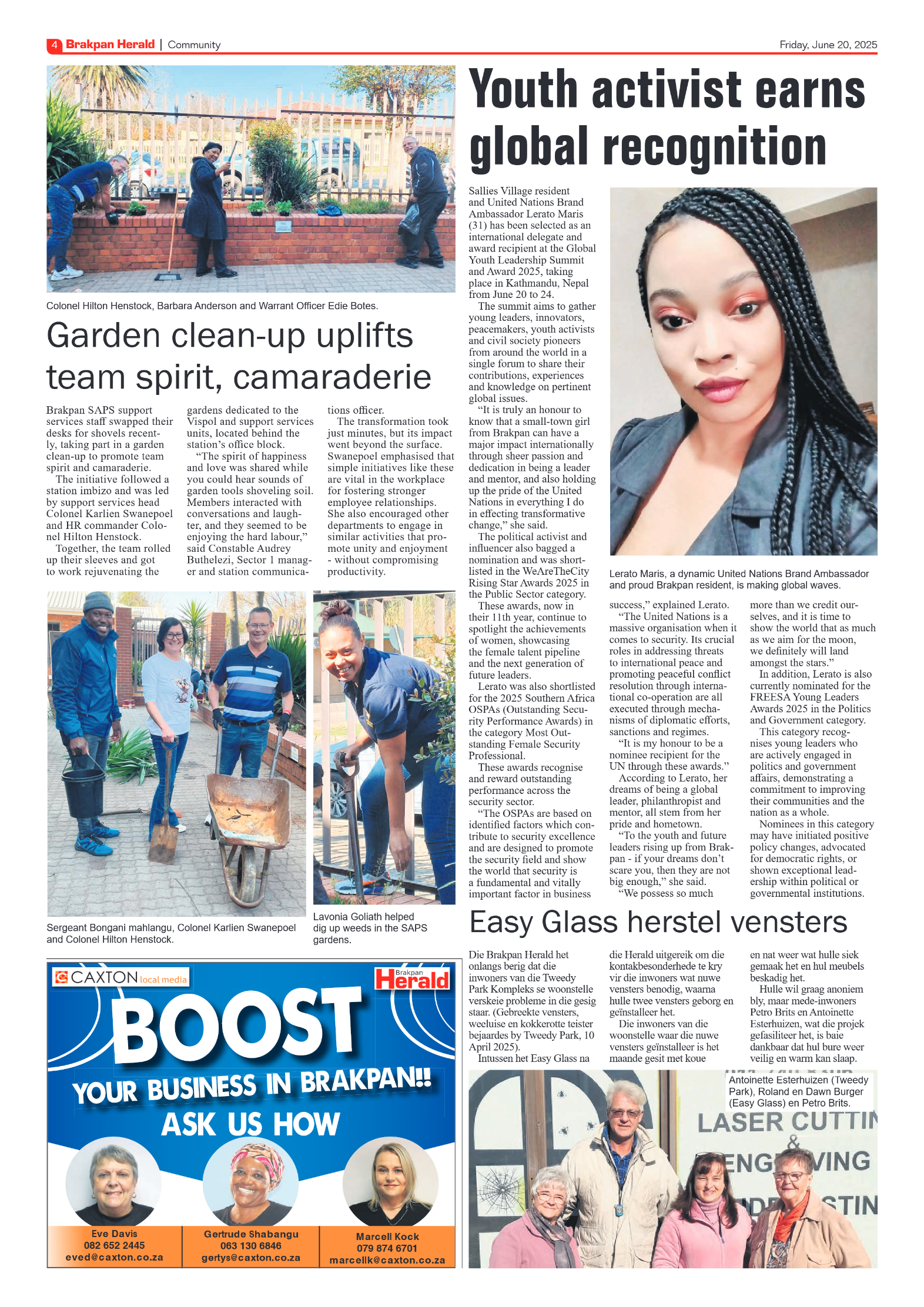 Brakpan Herald 20 June 2025 page 4