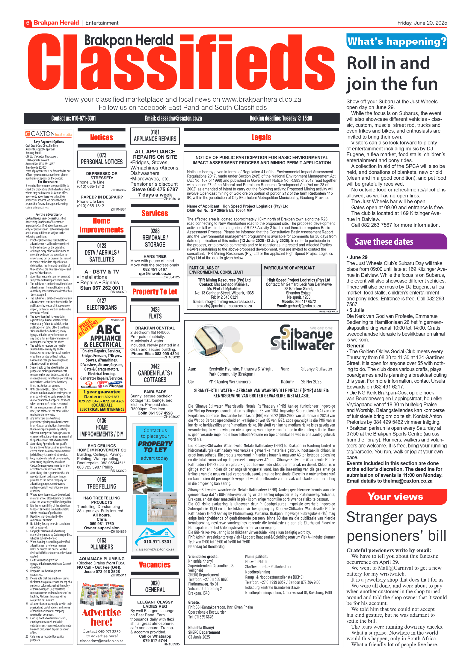 Brakpan Herald 20 June 2025 page 6