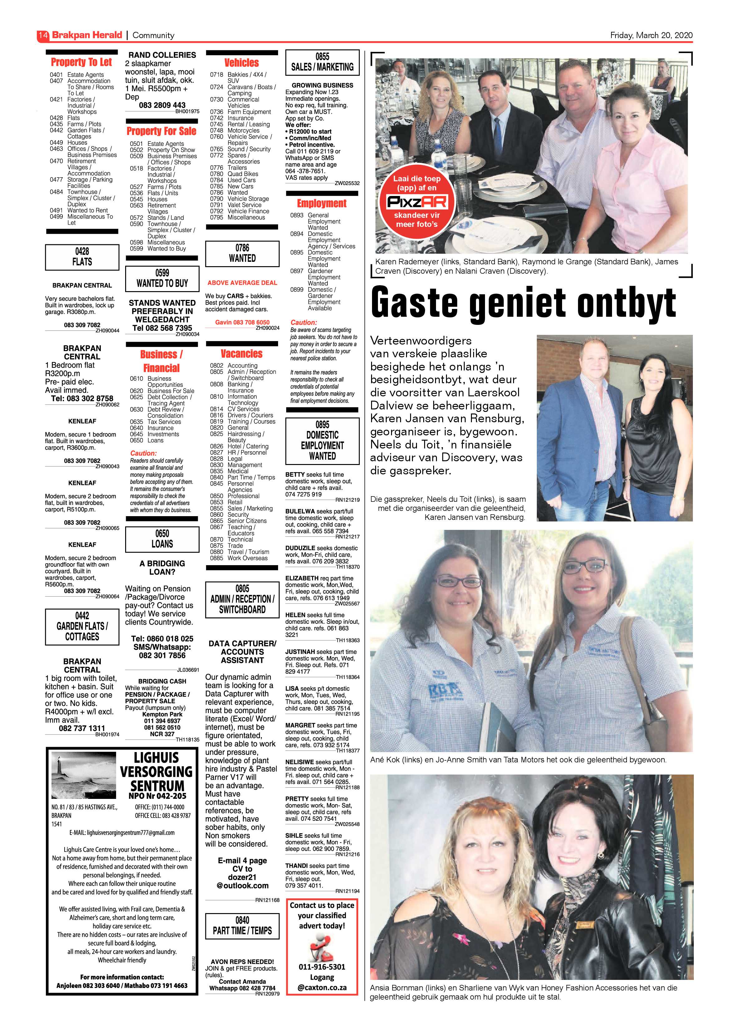 Brakpan Herald 20 March 2020 page 14
