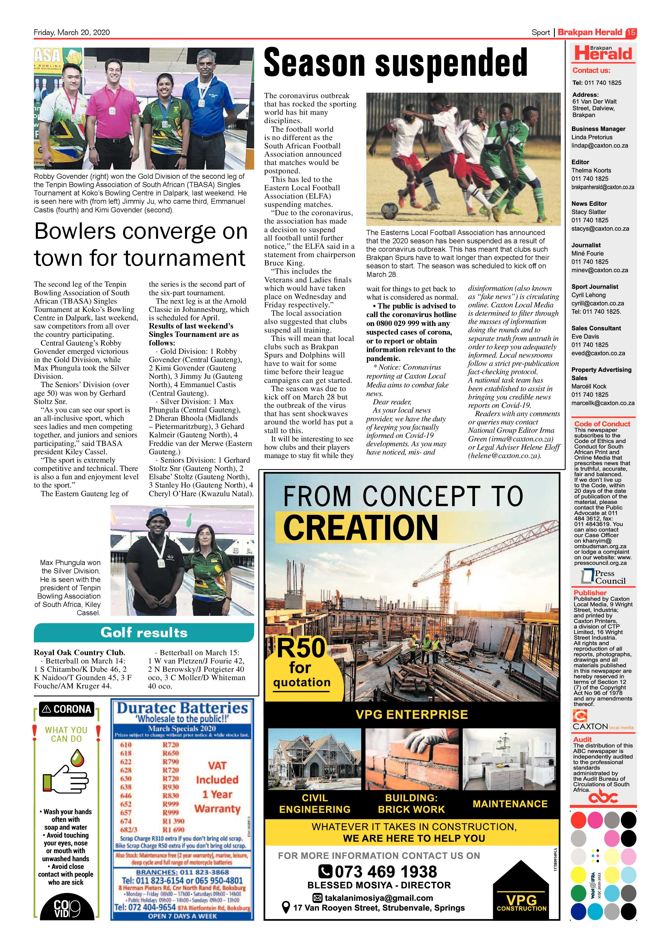 Brakpan Herald 20 March 2020 page 15