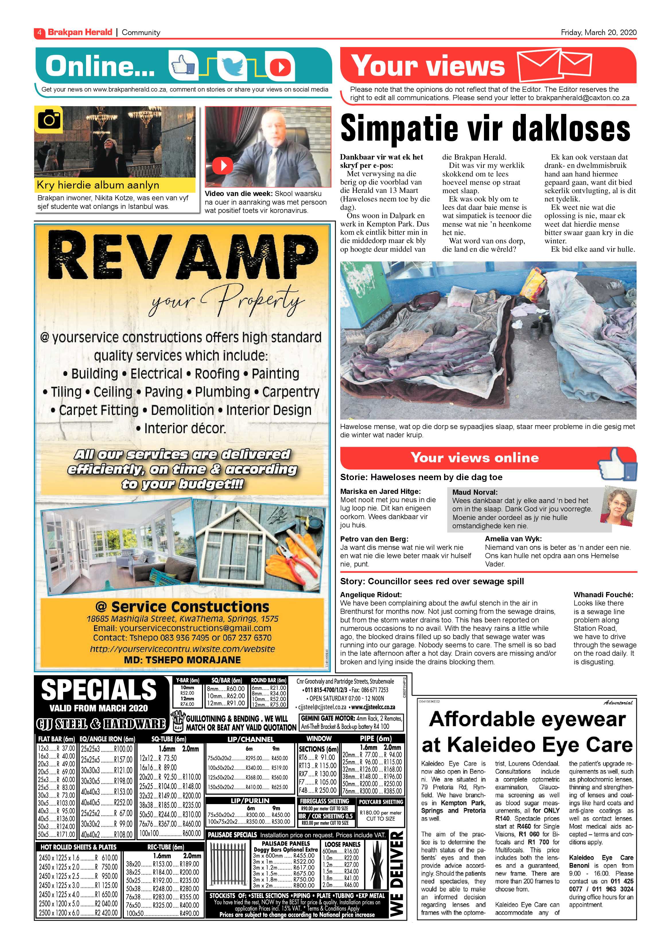 Brakpan Herald 20 March 2020 page 4
