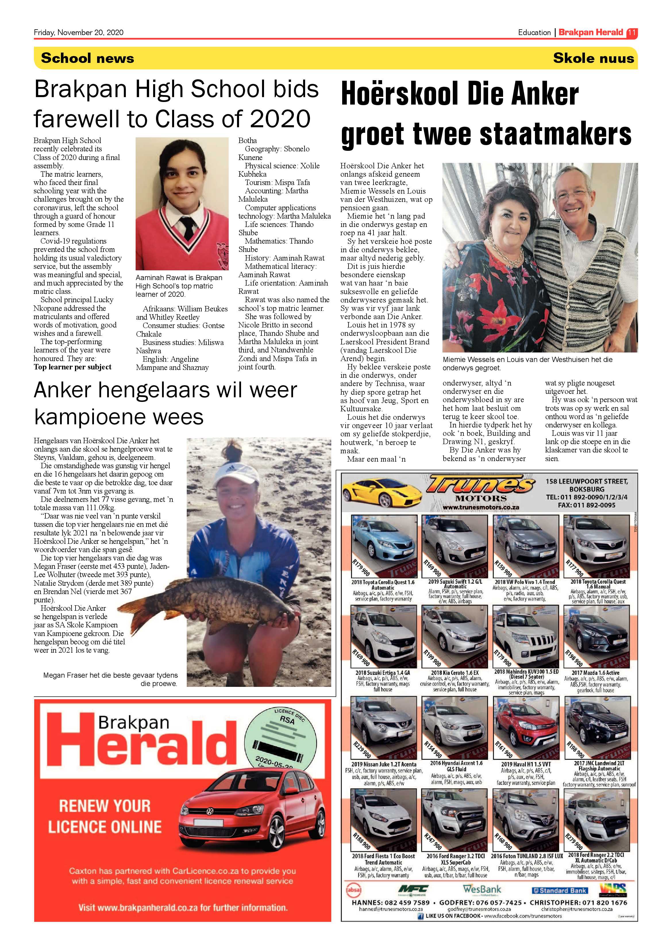 Brakpan Herald 20 November  2020 page 11