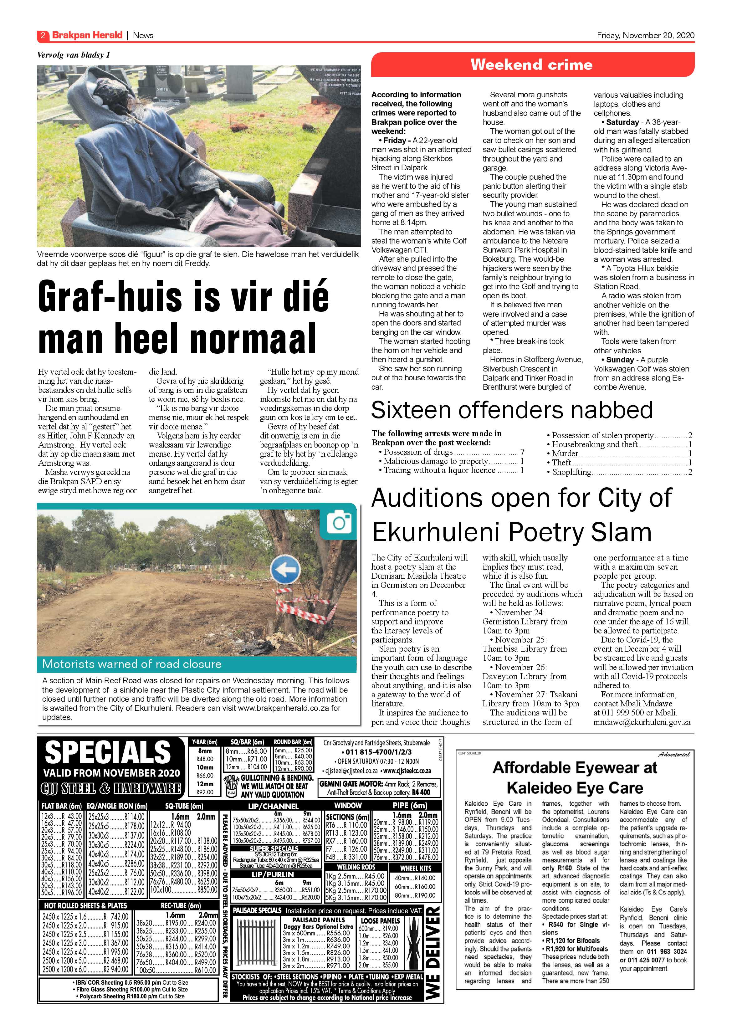Brakpan Herald 20 November  2020 page 2